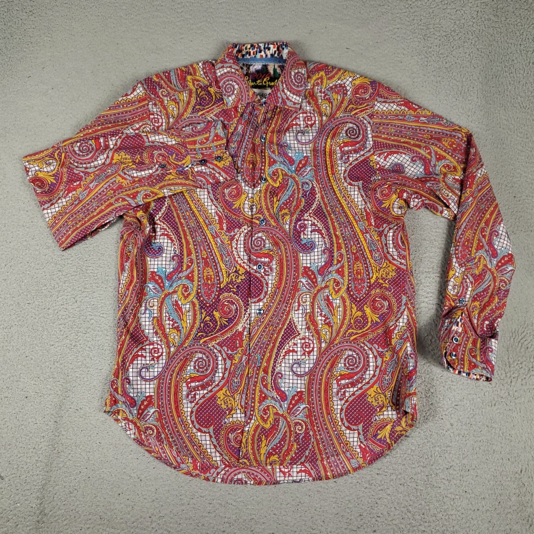 Robert Graham Robert Graham Shirt Mens Medium Red Paisley 2016 Classic Fit Button Up Size US M / EU 48-50 / 2 - 2 Thumbnail