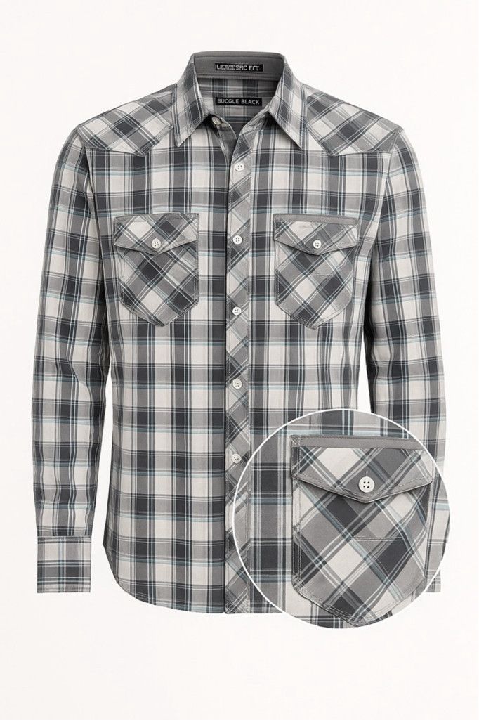 Buckle Black Buckle Black Western Plaid Shirt – Athletic Fit, Snap pkts M Size US M / EU 48-50 / 2 - 2 Thumbnail