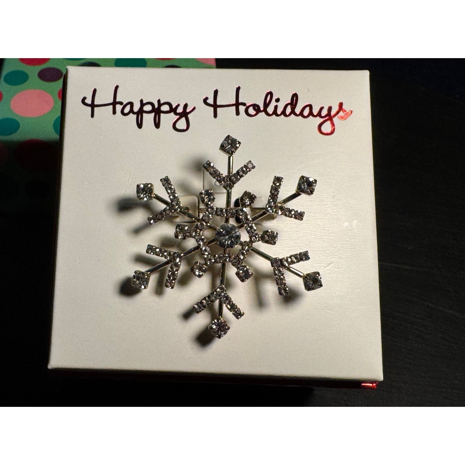 Other Vintage Rhinestone Snow Flake Brooch New Old Stock Size ONE SIZE - 2 Thumbnail