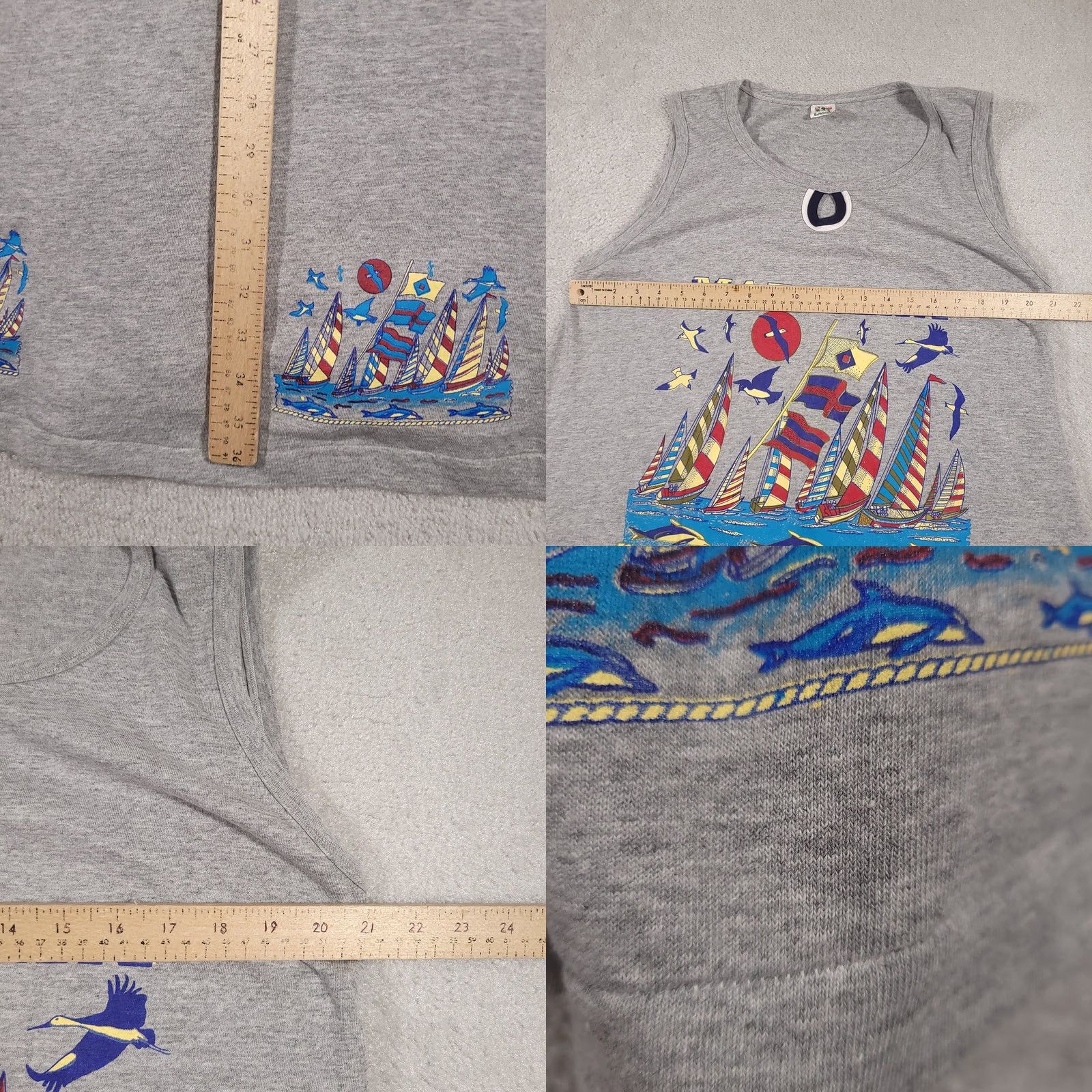 Vintage VINTAGE Mazatlan Dress Womens Large Gray Sleeveless Tank Sailboat Graphic 90s Lalos Shirt Dress Mens? Size L / US 10 / IT 46 - 8 Thumbnail