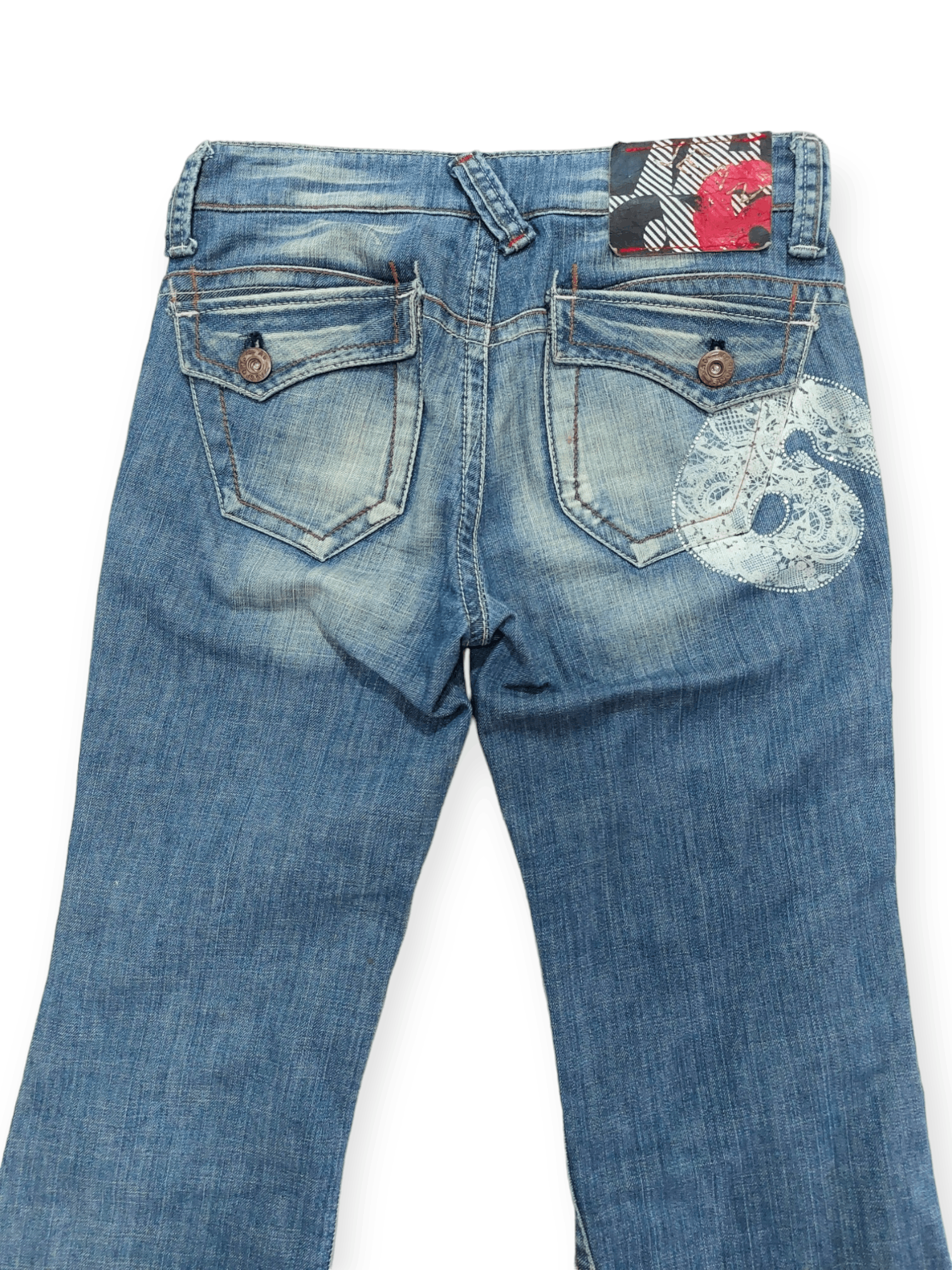 Other A6 Sport Flare Low Rise Distressed Denim Size US 28 / EU 44 - 9 Thumbnail