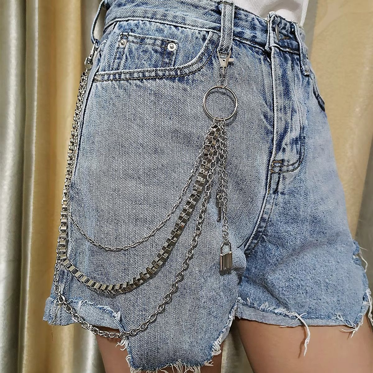 Jewelry Hip Hop Pants Key Lock Key Tassel Chain Size ONE SIZE - 3 Thumbnail