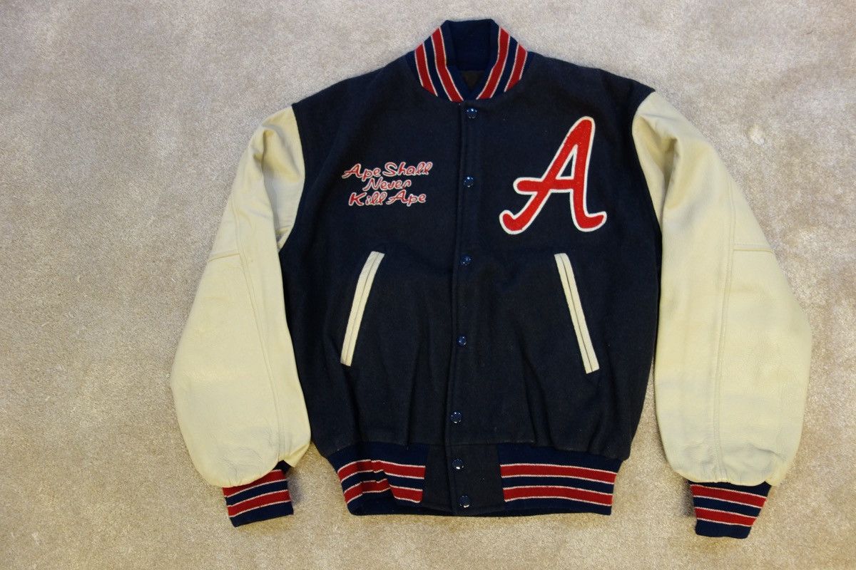Bape Bape 1998AW Leather Varsity Jacket Directed by Nigo Size US L / EU 52-54 / 3 - 10 Thumbnail