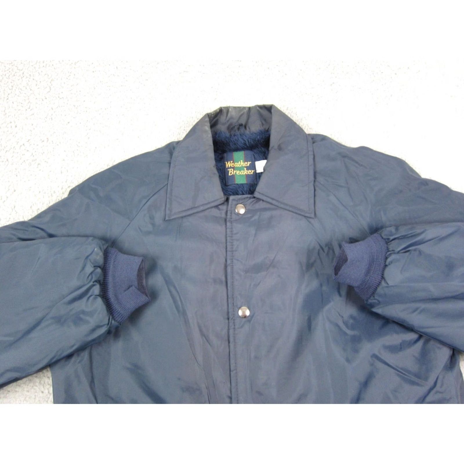 Vintage VINTAGE Weather Breaker Jacket Mens Bomber Jacket Blue 90s Lined Nylon Zip Small S Size US S / EU 44-46 / 1 - 2 Thumbnail