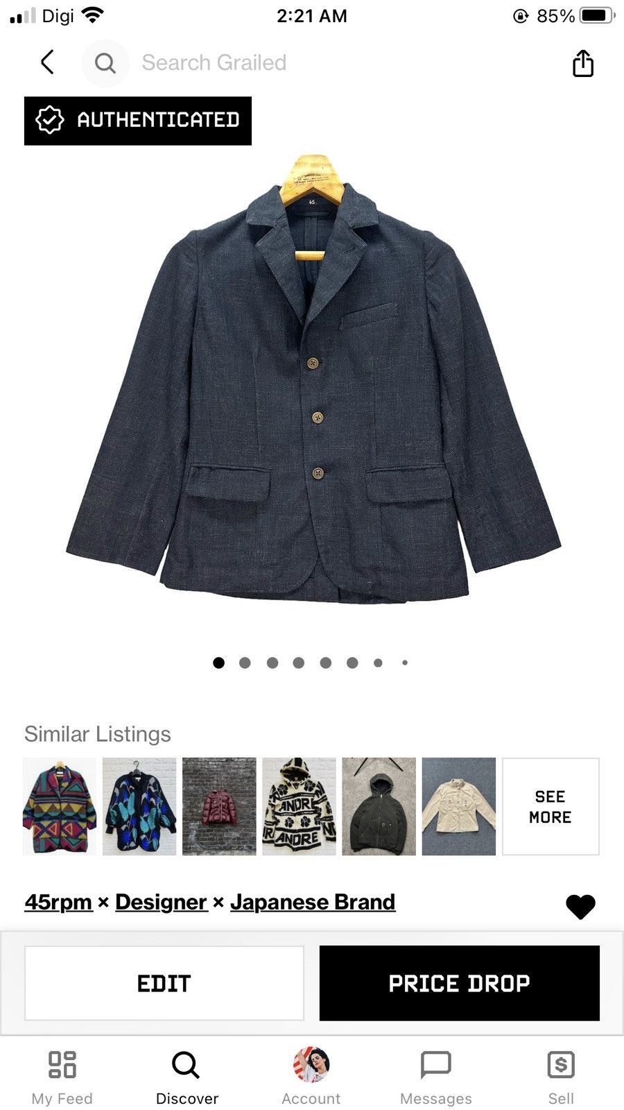 45rpm 45rpm STUDIO WOOL SILK LINEN CASUAL JACKET #8325-004 Size S / US 4 / IT 40 - 13 Thumbnail