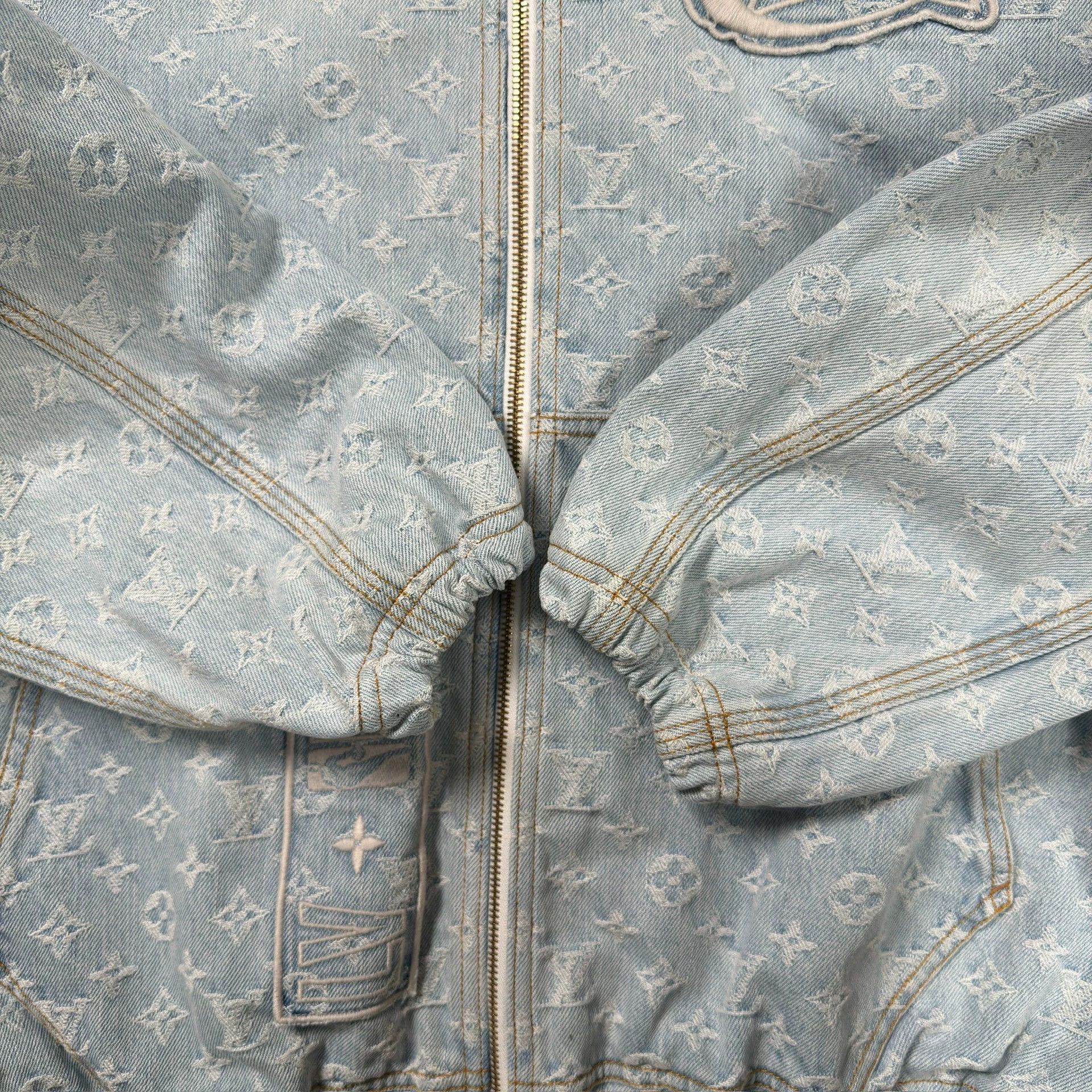 Louis Vuitton LV NBA Collaboration All-over Print Denim Hooded Jacket Size XL / US 12-14 / IT 48-50 - 7 Thumbnail