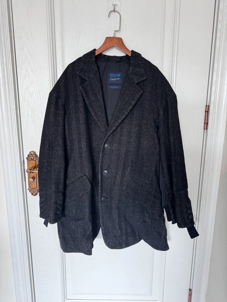 Yohji Yamamoto Yohji Yamamoto size 1 Patchwork dark grey suit 2501-Nextarr Size 38R - 1 Thumbnail