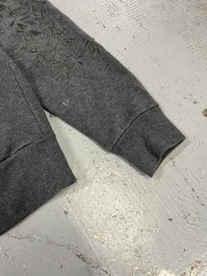 Dries Van Noten Dries Van Noten Floral Embroidered Grey Zip-Up Sweater Size US XS / EU 42 / 0 - 6 Thumbnail