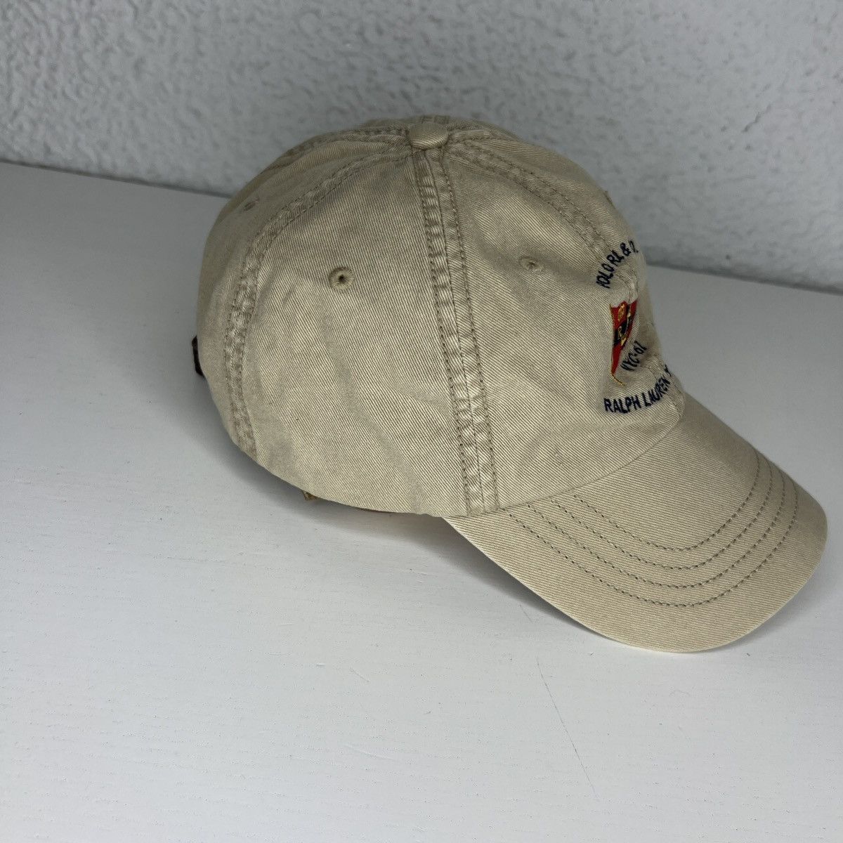 Polo Ralph Lauren Vintage Polo Ralph Lauren 90s Hat Cap Yacht Club Logo Beige Size ONE SIZE - 3 Thumbnail