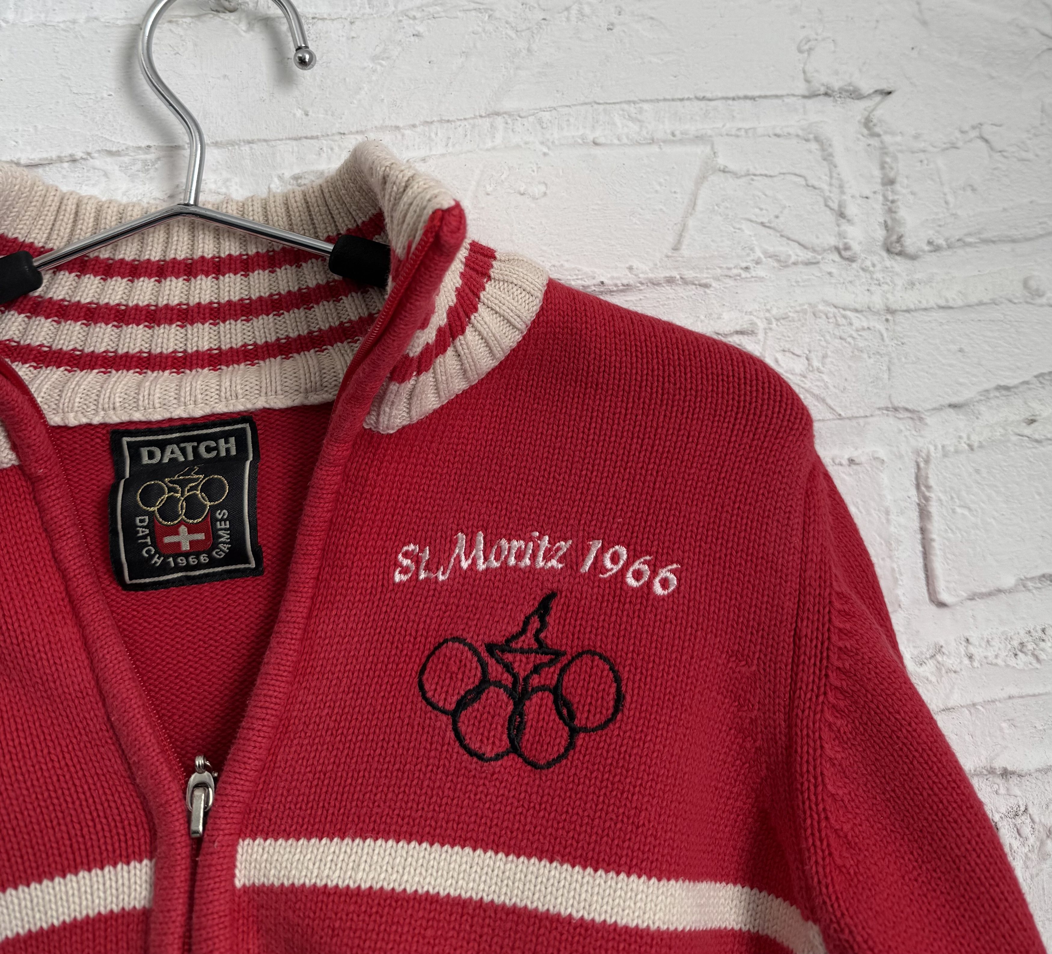 Other Y2K DATCH St. Moritz 1966 Zip Up Knit Sweater Olympic Games Size US S / EU 44-46 / 1 - 3 Thumbnail