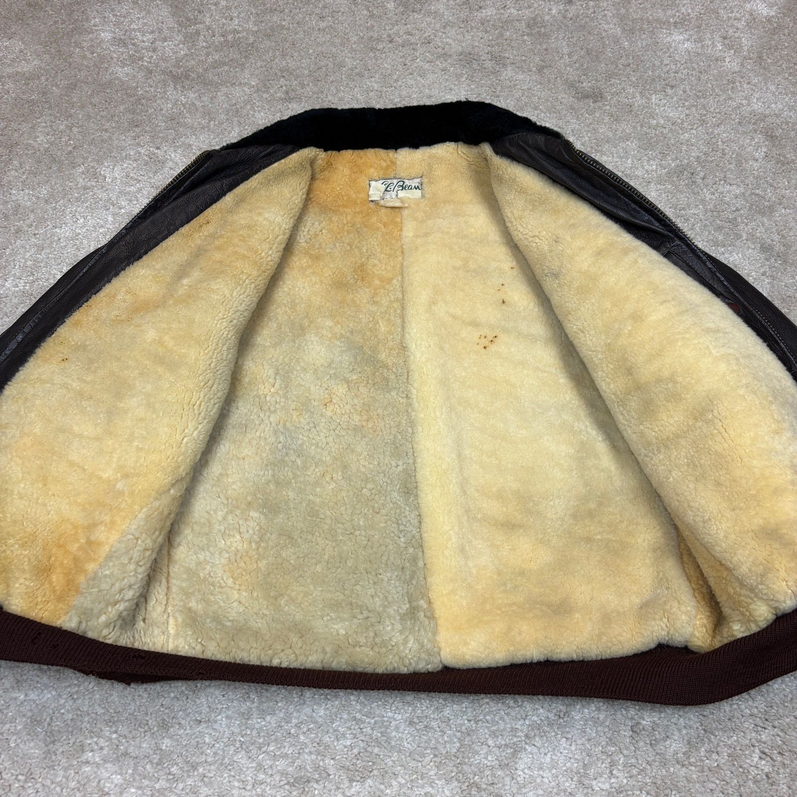 L.L. Bean Vintage 60s LL Bean Goatskin Leather Lambswool Jacket L Size US L / EU 52-54 / 3 - 11 Thumbnail