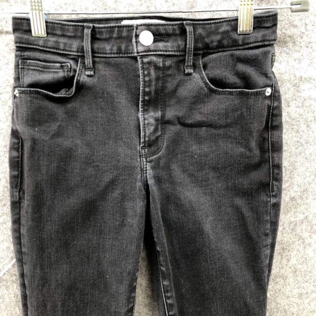 Abercrombie & Fitch Abercrombie & Fitch The Super Skinny Mid Rise Jeans Womens 2P 26 Black Denim Cotton Blend Zip Button Stretch Petite Short / 2S Small? Size 26" / US 2 / IT 38 - 3 Thumbnail