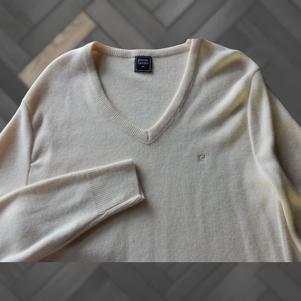 Pierre Cardin VINTAGE Pierre Cardin Men's Sweater Pullover Size M Ivory Acrylic Retro 70s 80s Size US M / EU 48-50 / 2 - 1 Thumbnail