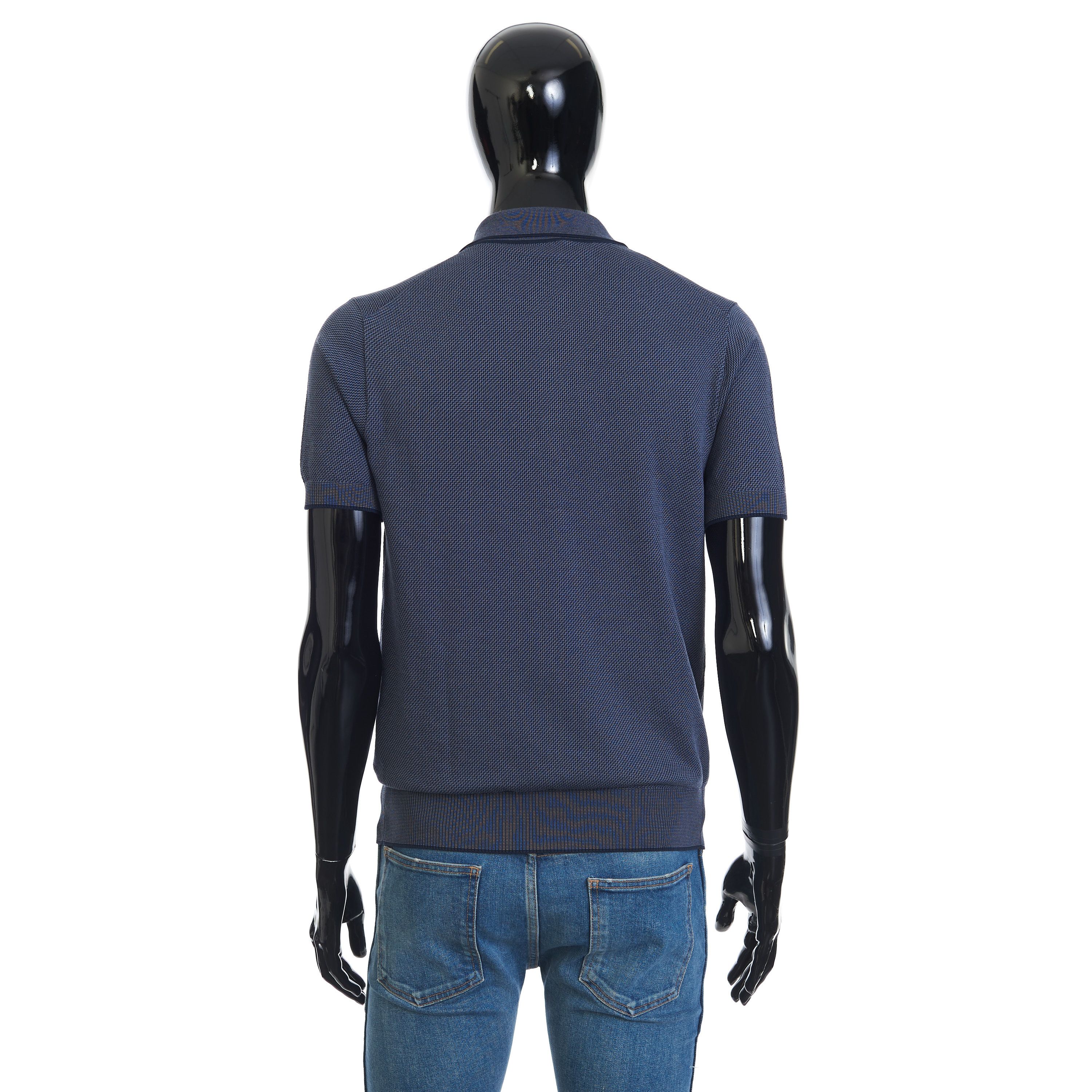 Brioni Polo Shirt In Medium Blue Sea Island Cotton Size US S / EU 44-46 / 1 - 6 Thumbnail