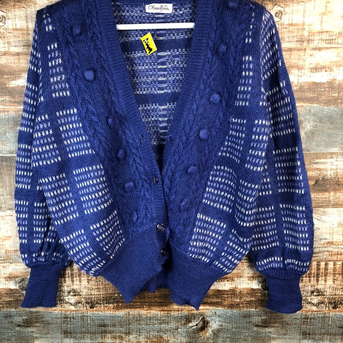 Japanese Brand Chando Rian Blue Cardigan Knitwear vintage #A1490 Size M / US 6-8 / IT 42-44 - 3 Thumbnail