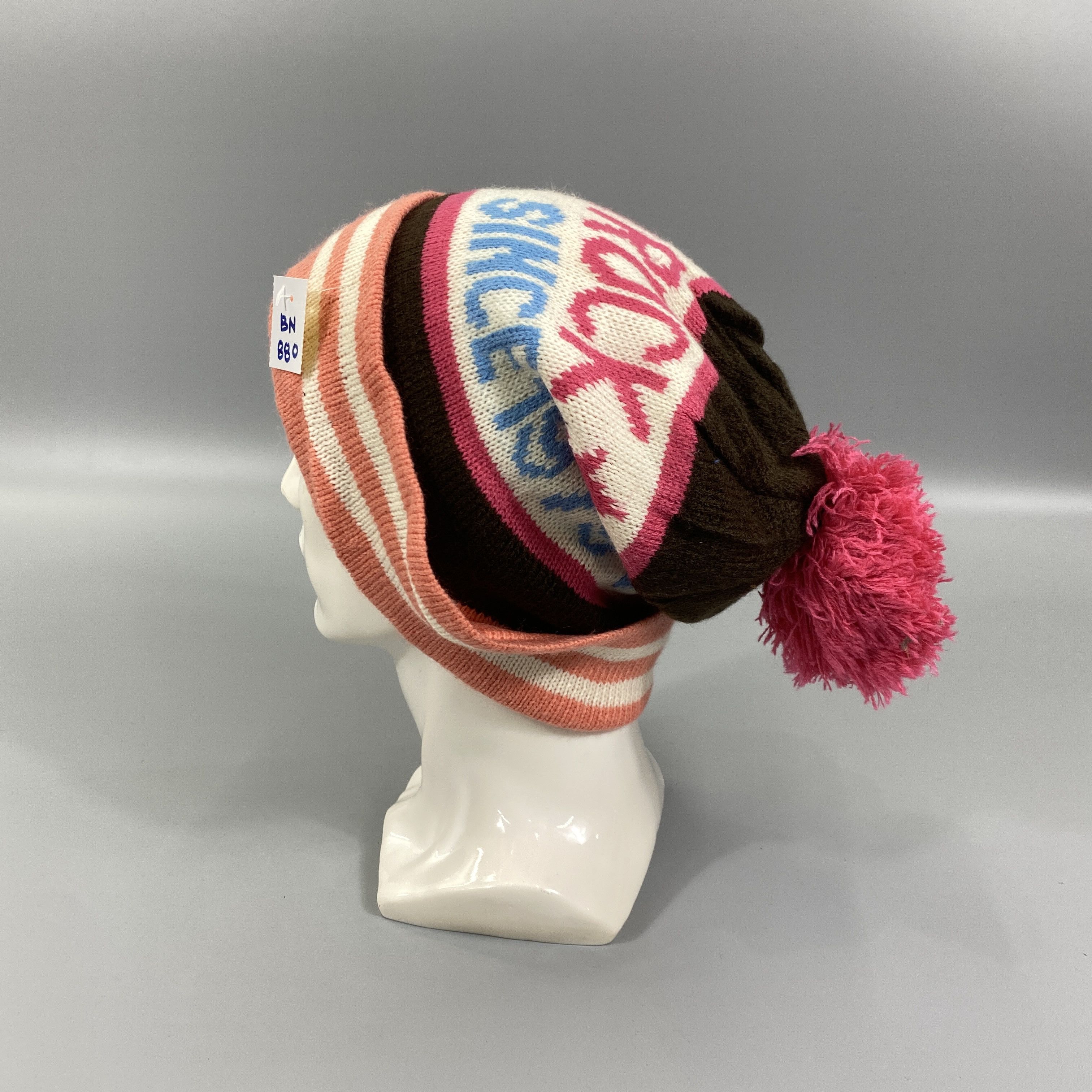 Rockstar Snow Cap Beanie Hat Pom Pom -BN880
