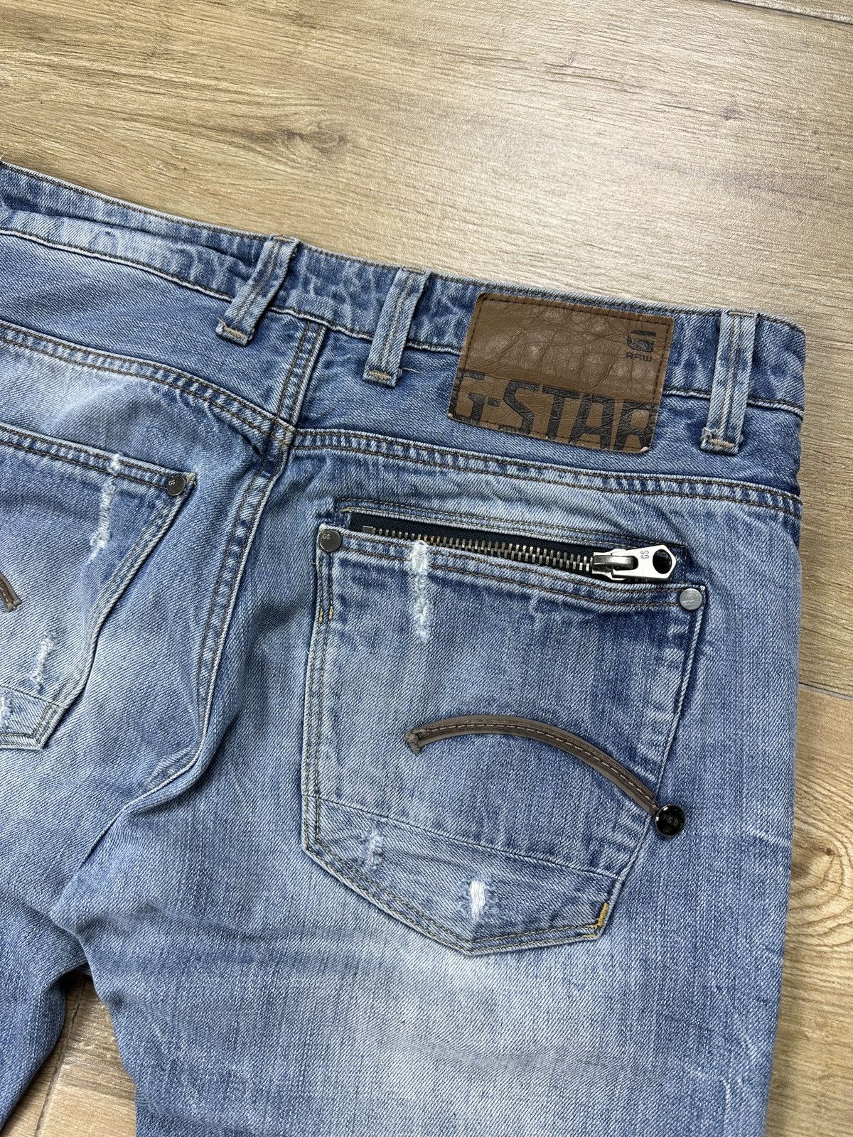 G-Star × Vintage Vintage G-Star Raw Attacc Low Straight Denim Jeans Size US 32 / EU 48 - 14 Thumbnail