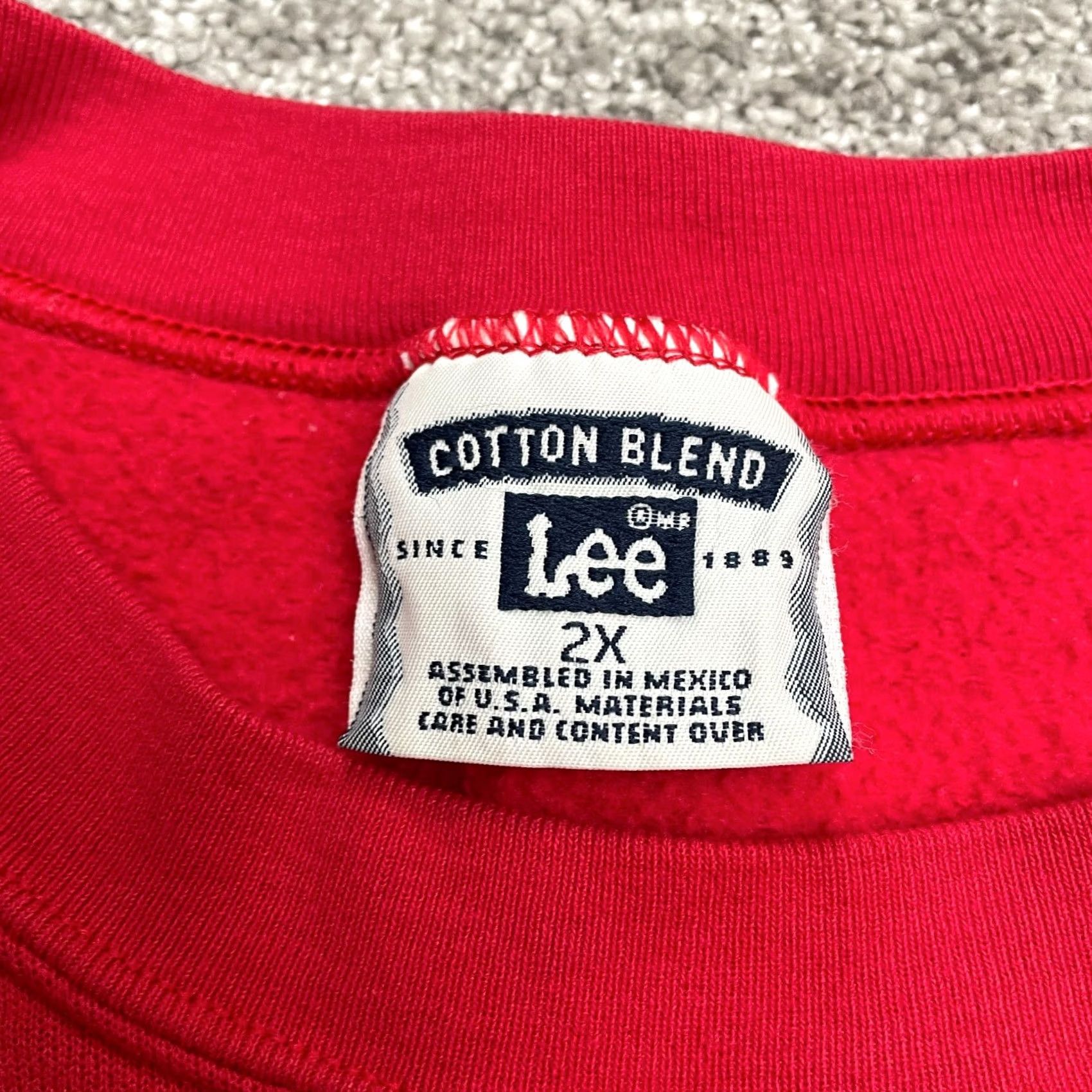 Lee VINTAGE Lee 90s Y2K Graphic Sweatshirt Unisex Adult 2XL Red Crew Neck Casual Size US XXL / EU 58 / 5 - 6 Thumbnail