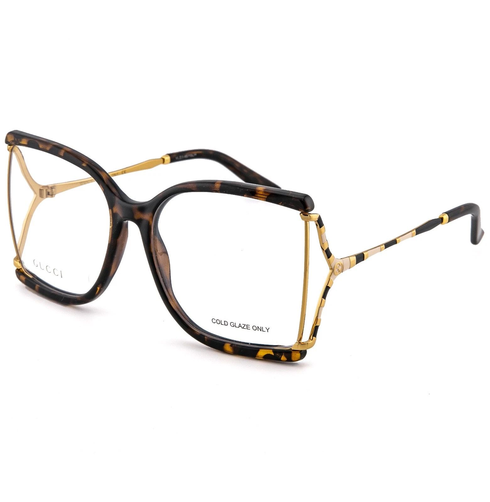 Gucci GUCCI GG0592O 0592 Brown Gold Stripe Retro Eyeglasses 002 Size ONE SIZE - 5 Thumbnail