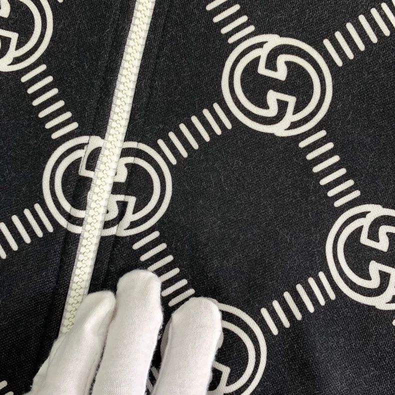 Gucci Gucci Logo sticker double G full print black lapel zipper j Size US M / EU 48-50 / 2 - 9 Thumbnail