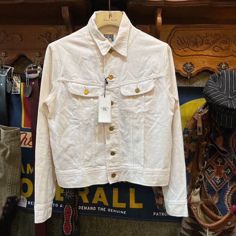 RRL Ralph Lauren RRL Ralph Lauren Retro ethnic style milky white denim jack Size US S / EU 44-46 / 1 - 1 Thumbnail