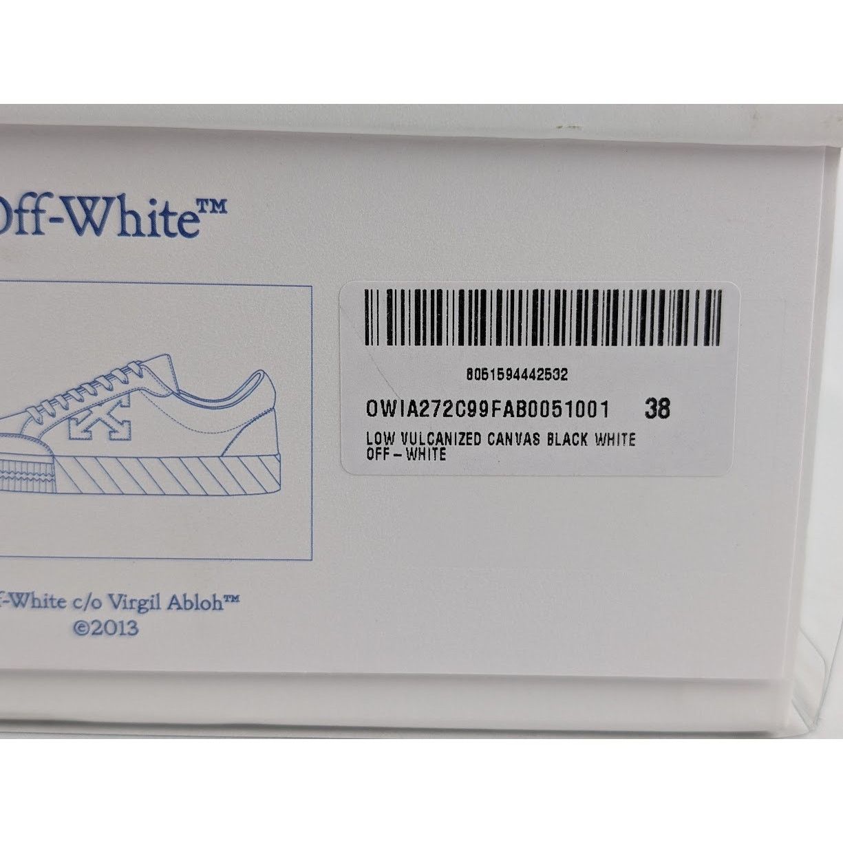 Off-White o1rshd1 Low Vulcanized Canvas Sneakers in White / Black Size US 5.5 / EU 38 - 13 Thumbnail