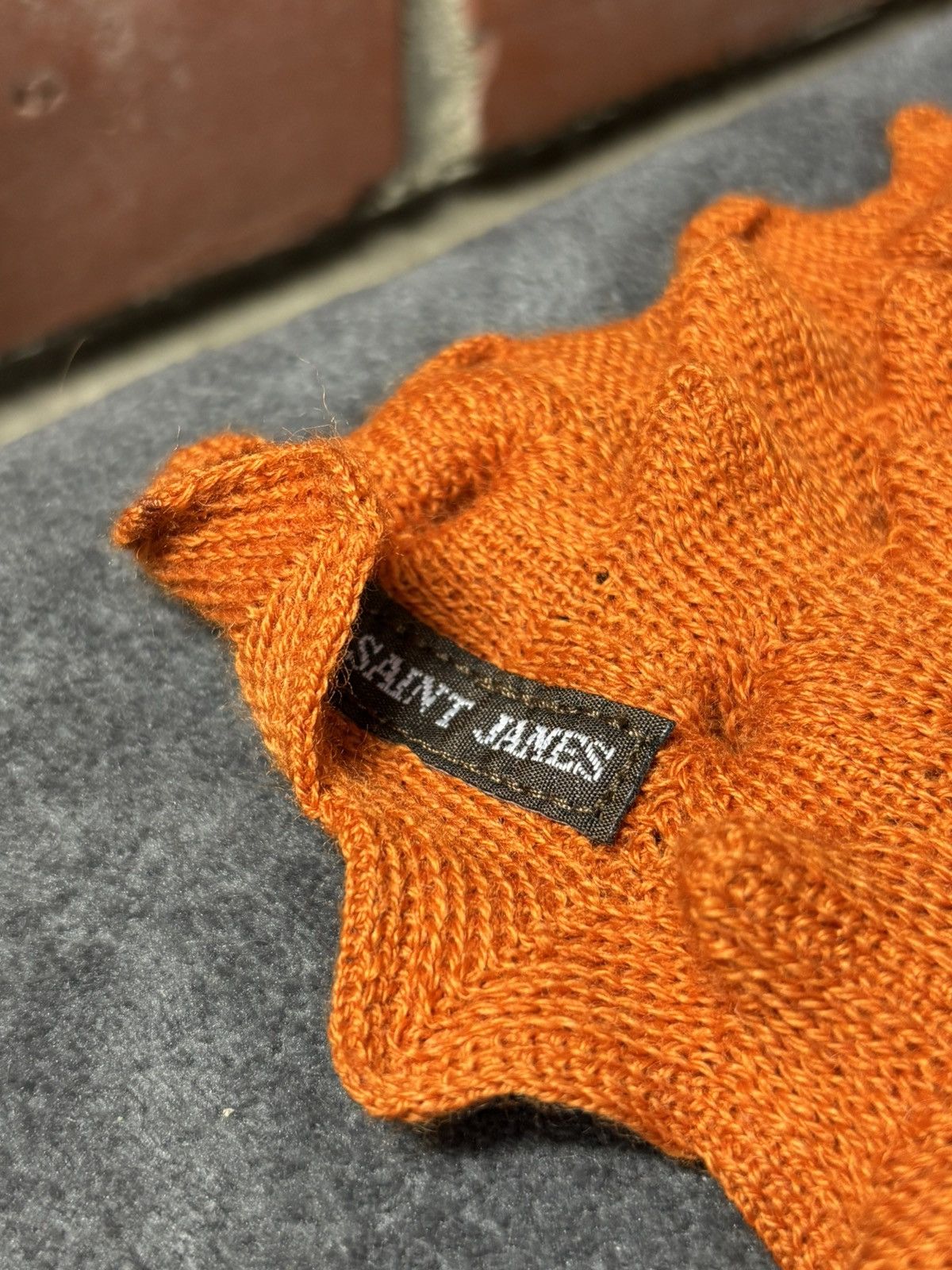 Saint James Rare Saint James Orange Scarf Knit 3D Spike Funky Artsy Size ONE SIZE - 3 Thumbnail