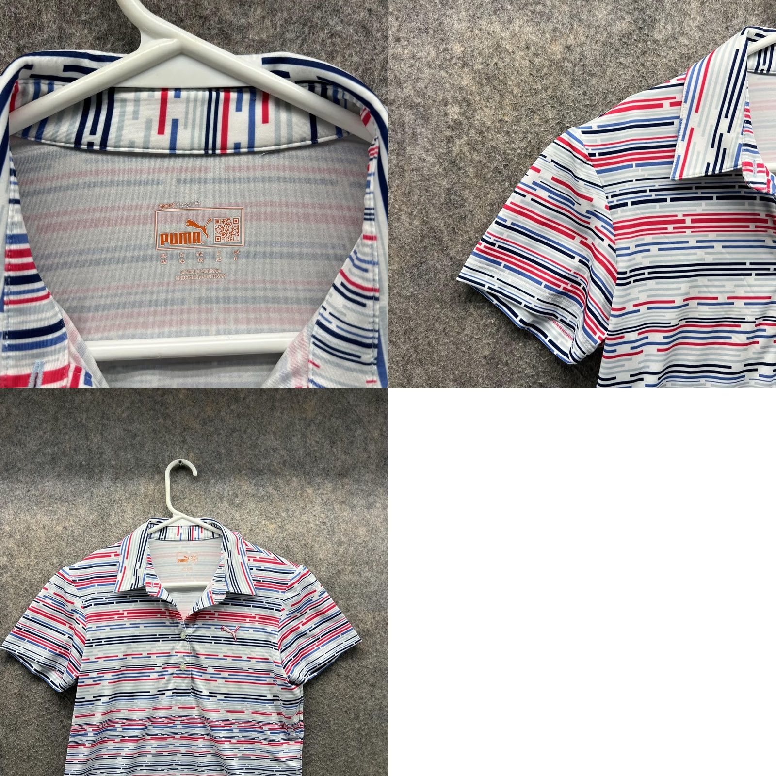 Puma Puma Polo Shirt Women XS Pink Striped Polyester Athletic Golf Trefoil Polo Shirt Casual Womens XS Pink Striped Polyester Trefoil Size XS / US 0-2 / IT 36-38 - 8 Thumbnail