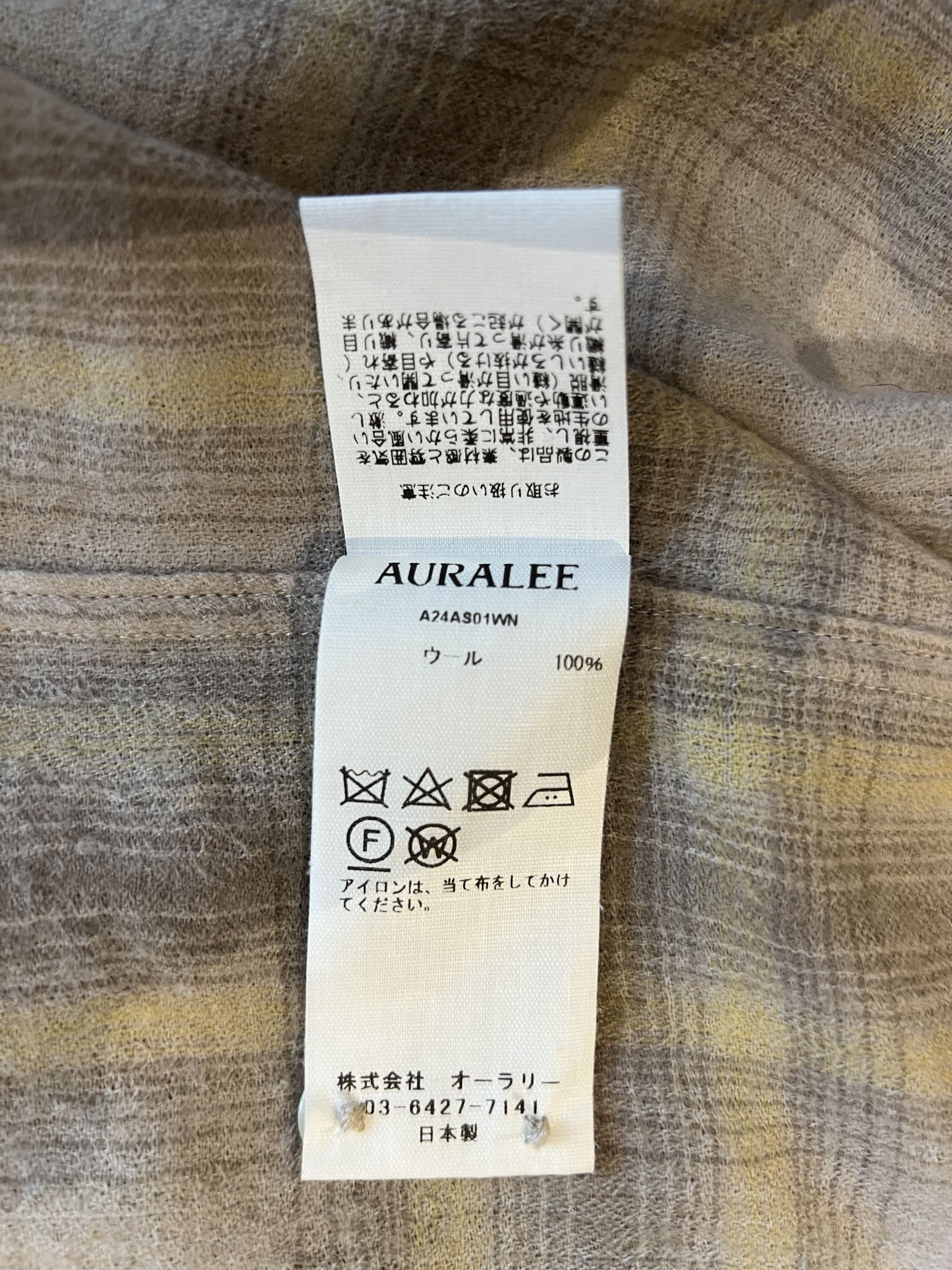 Auralee 💚 Auralee Airy Wool Check Shirt Yellow Gray Check NEW Size US XL / EU 56 / 4 - 20 Thumbnail