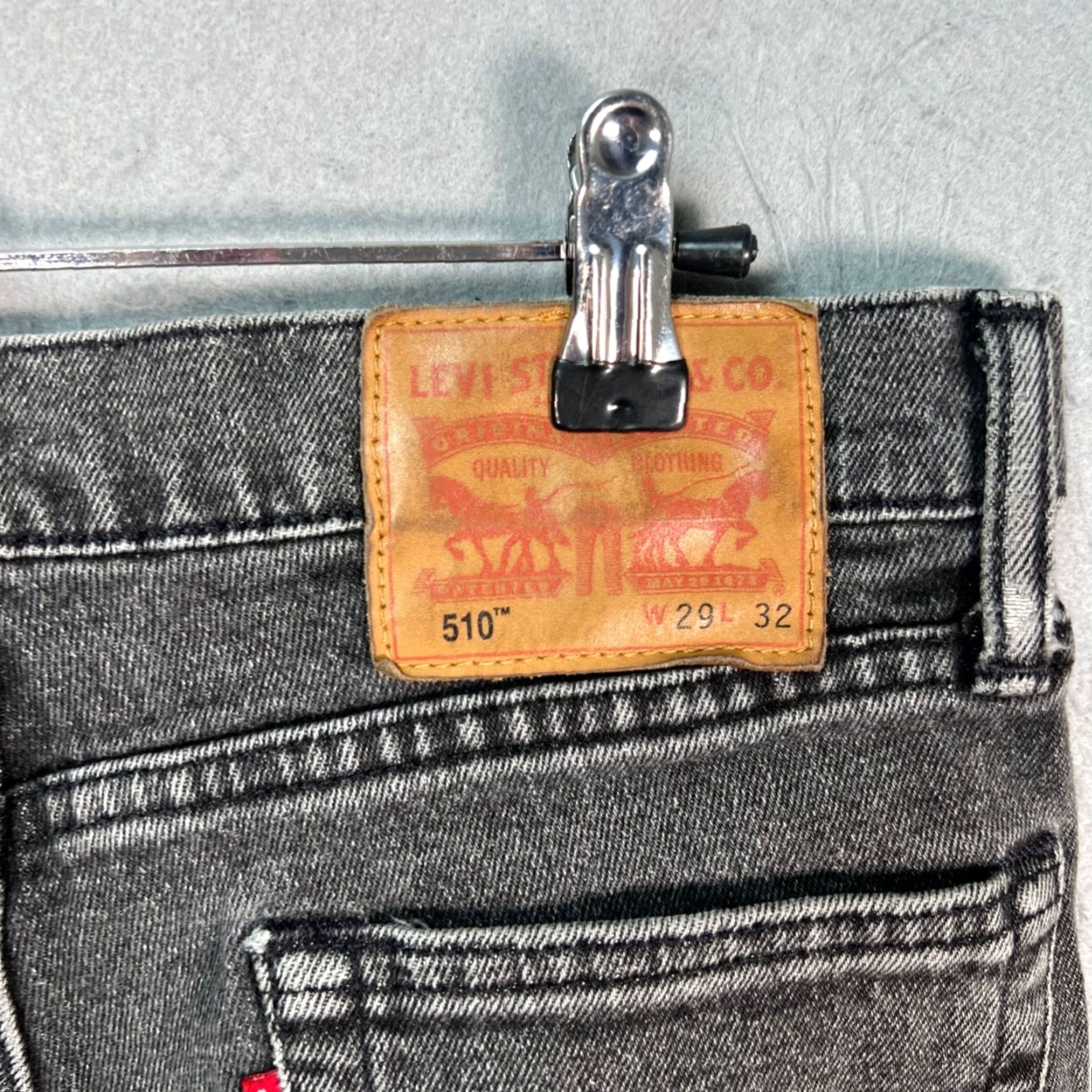 Levi's Levis Levi's 510 Jeans Mens 29 x 32 Skinny Fit Stretch Denim Dark Gray 5-Pocket Regular Size US 29 - 3 Thumbnail
