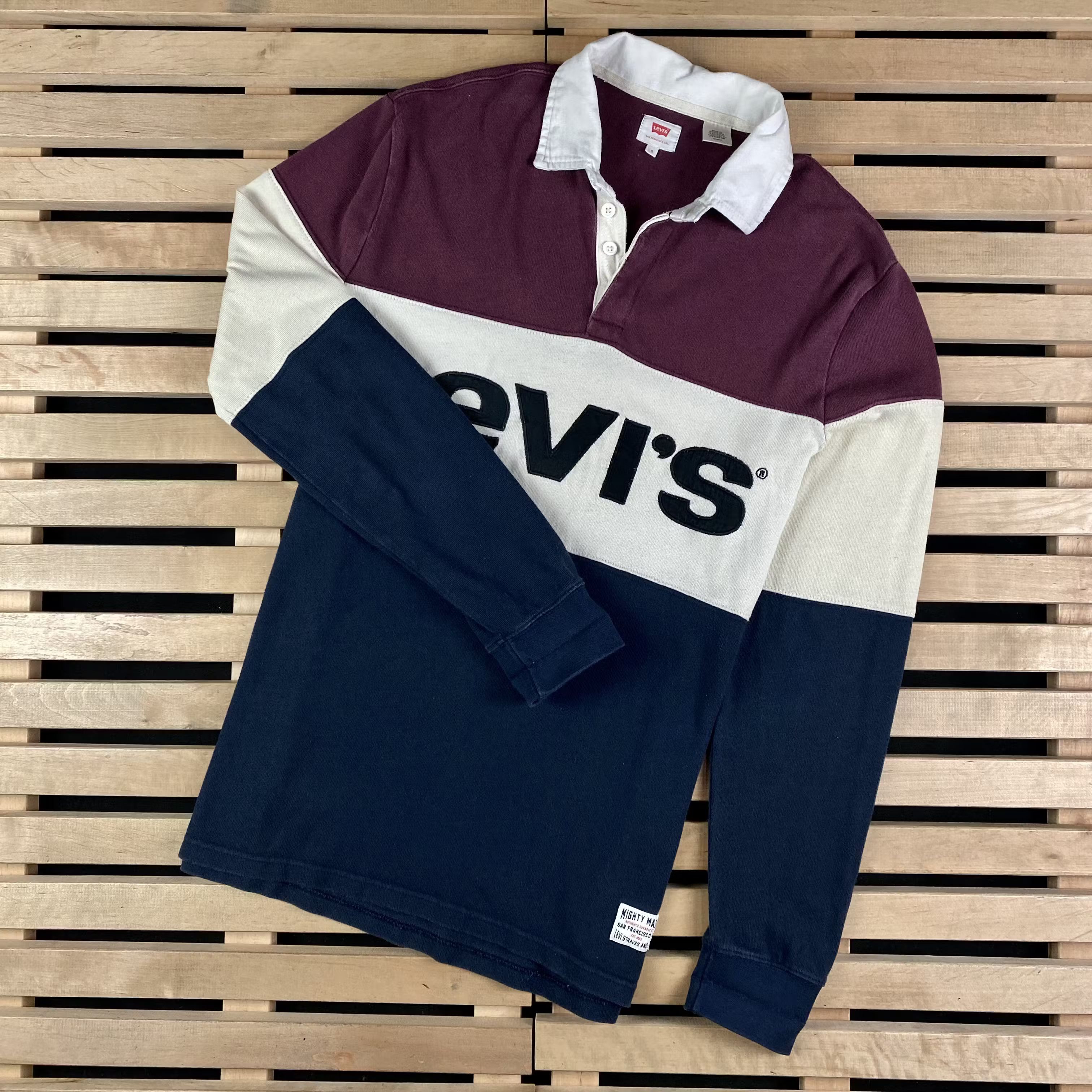 Levi's × Levi's Vintage Clothing Mens Rugby Sweatshirt Levis Big Logo Size S Size US S / EU 44-46 / 1 - 1 Thumbnail