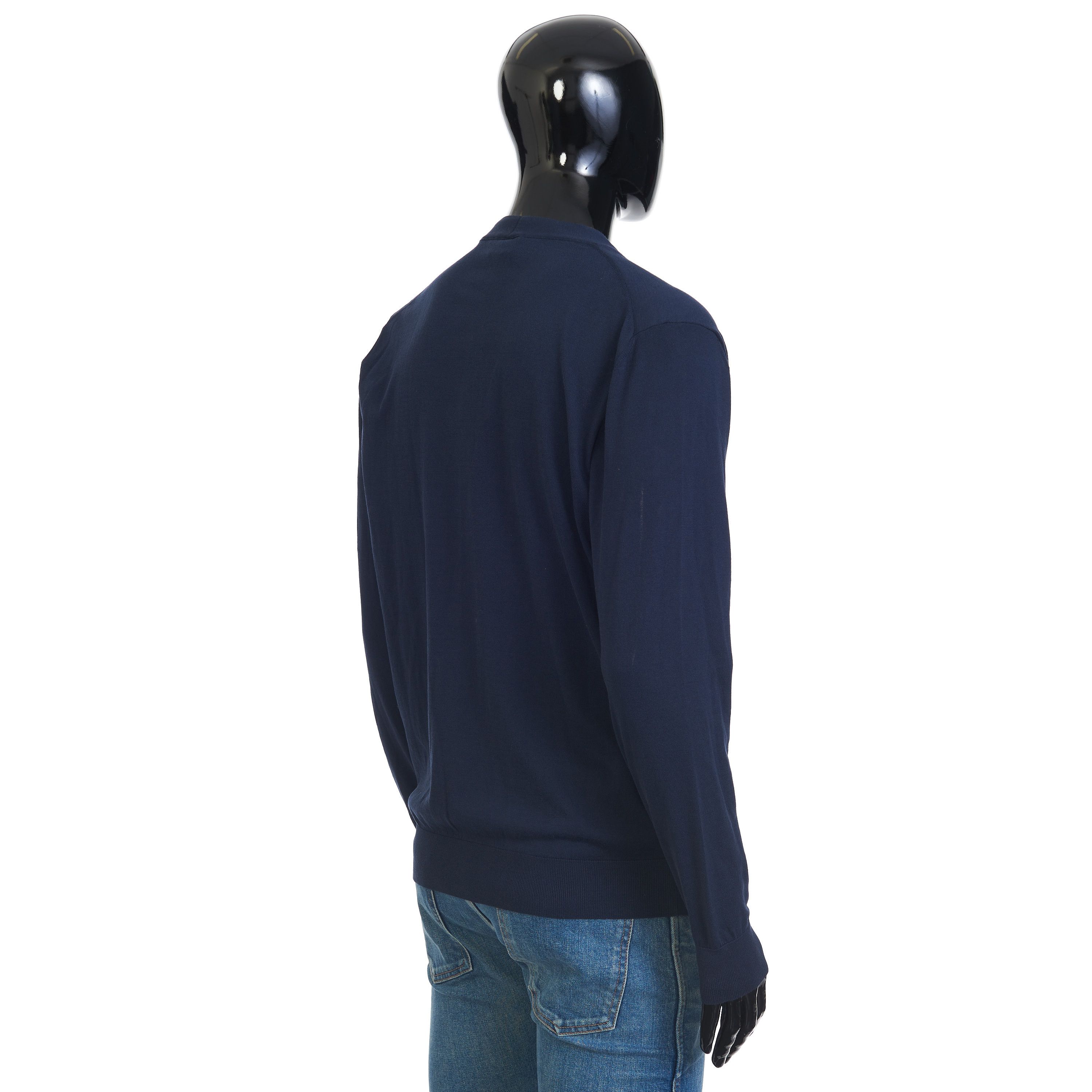 Brioni Navy Blue Double Layered Cardigan - Cotton Knit Size US M / EU 48-50 / 2 - 6 Thumbnail