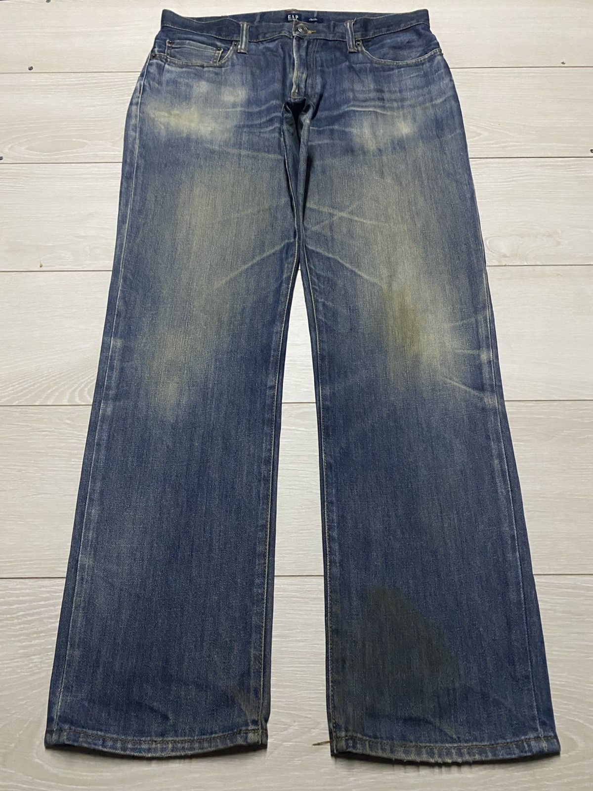 Gap × Yeezy Vintage Gap Denim Distressed Slim Jeans Size US 35 - 1 Thumbnail