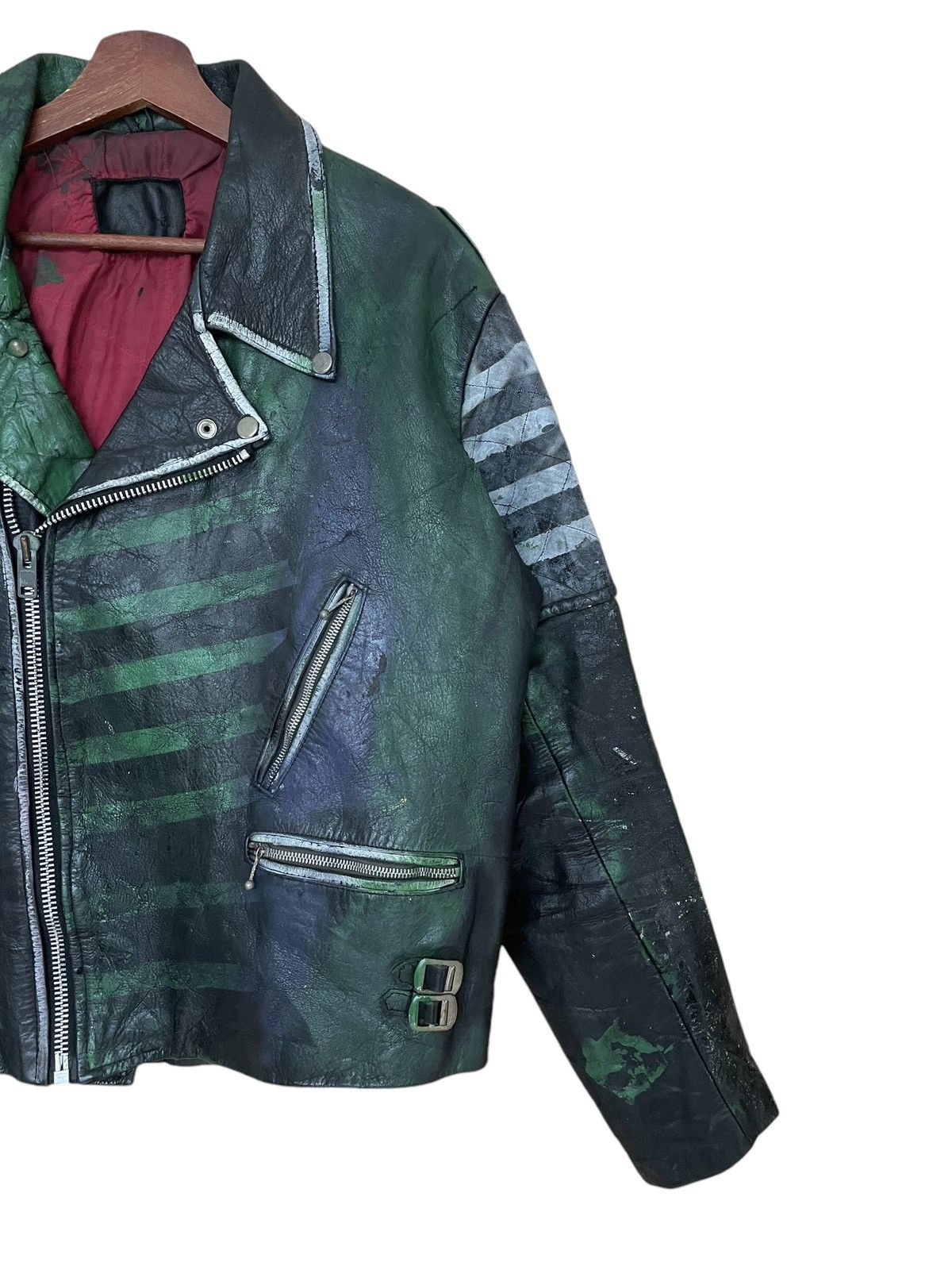 If Six Was Nine Vintage Japanese Brand Double Collar Leather Jacket 1990s Size US M / EU 48-50 / 2 - 6 Thumbnail