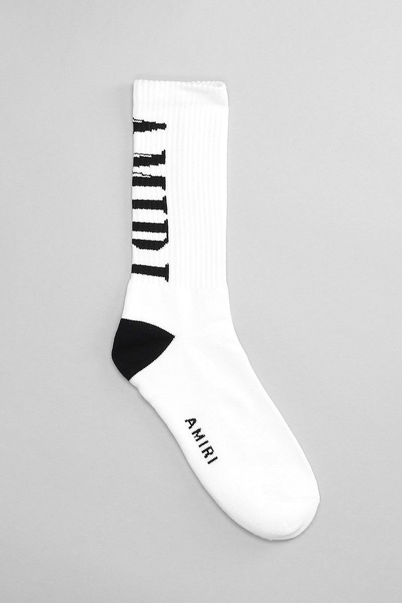 Amiri o1gr1nt0325 Size: 41-42 / Vertical Logo Socks in White/Black Size ONE SIZE - 2 Thumbnail