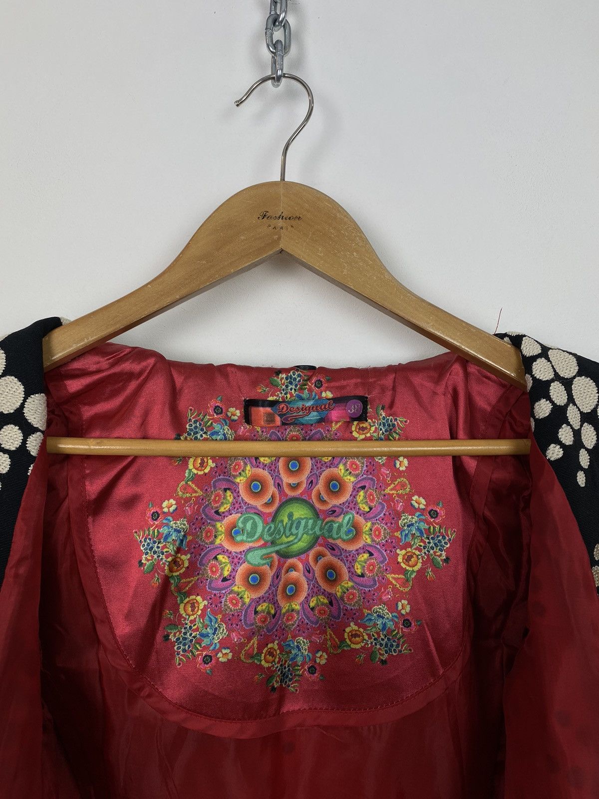 Designer Vintage Desigual Geometric Pattern Mid Coat 90 Floral Jacket Size XS / US 0-2 / IT 36-38 - 9 Thumbnail