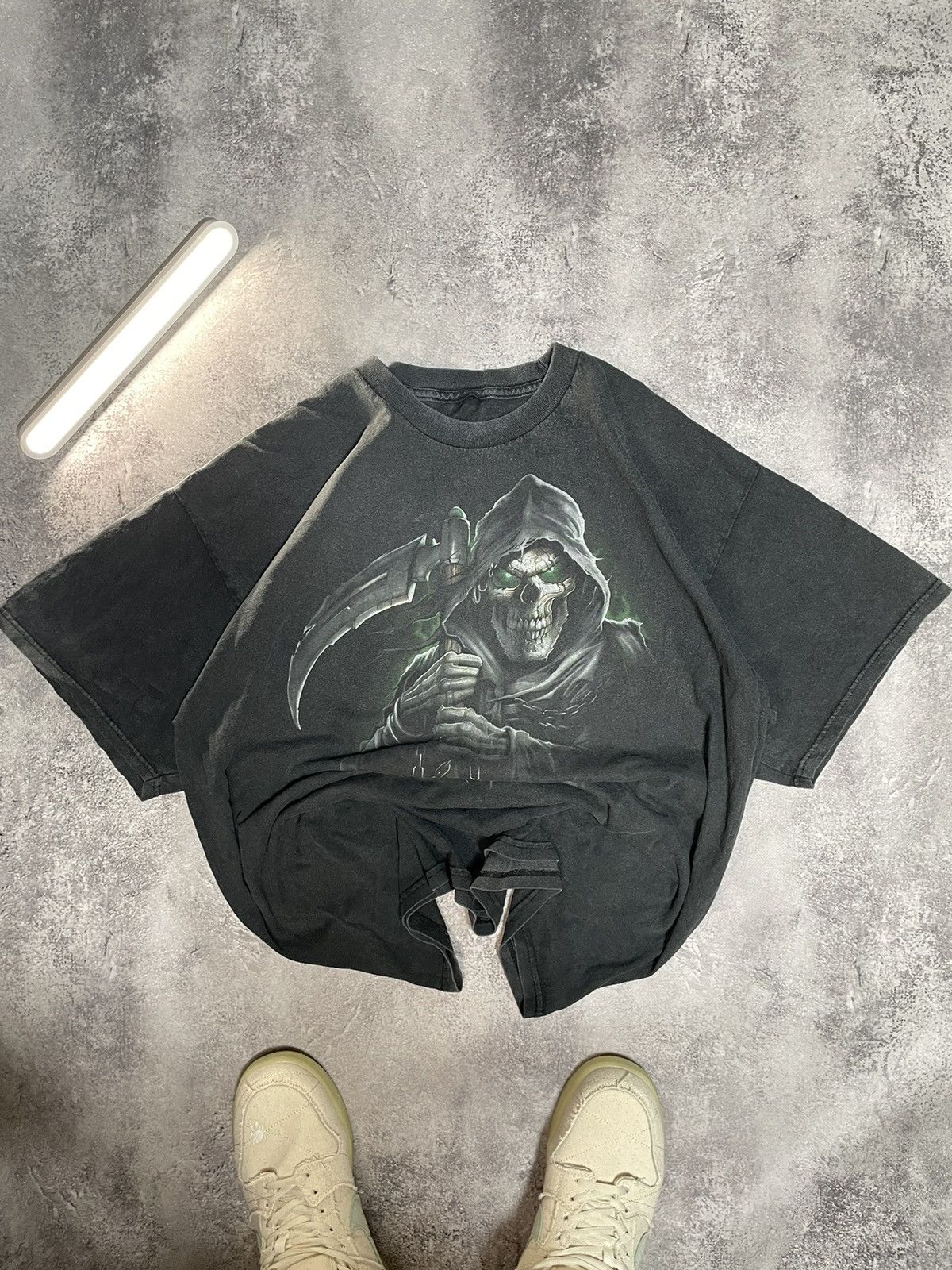 basketcase gallery VTG Y2K FADE Mallgoth Grunge Grim Reaper Skull TEE SIZE L Size US L / EU 52-54 / 3 - 2 Thumbnail