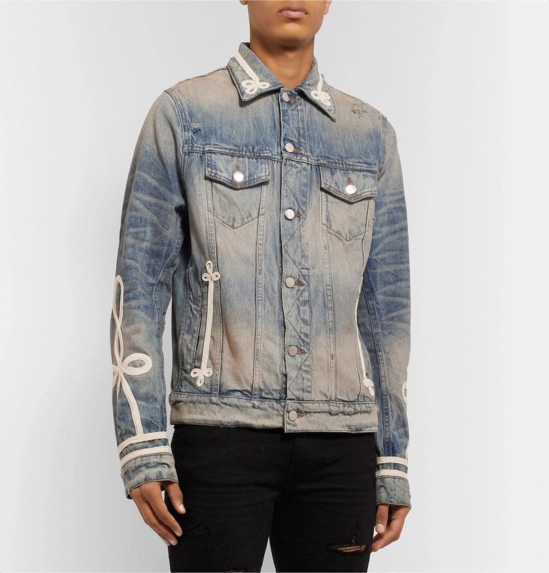 Amiri Blue Vintage Denim Roping Slim-Fit Trucker Jacket Size XL Size US XL / EU 56 / 4 - 13 Thumbnail