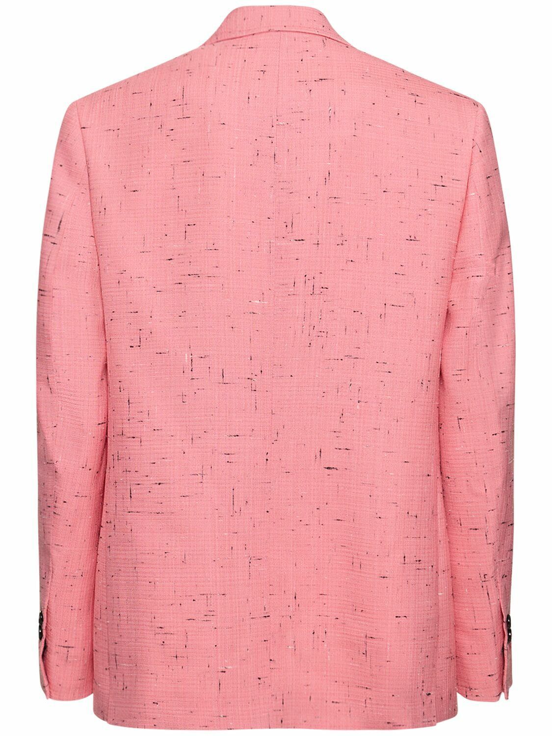 Bottega Veneta o1w1db10825 Textured Criss-Cross Viscose Silk Jacket in Pink Size US L / EU 52-54 / 3 - 5 Thumbnail
