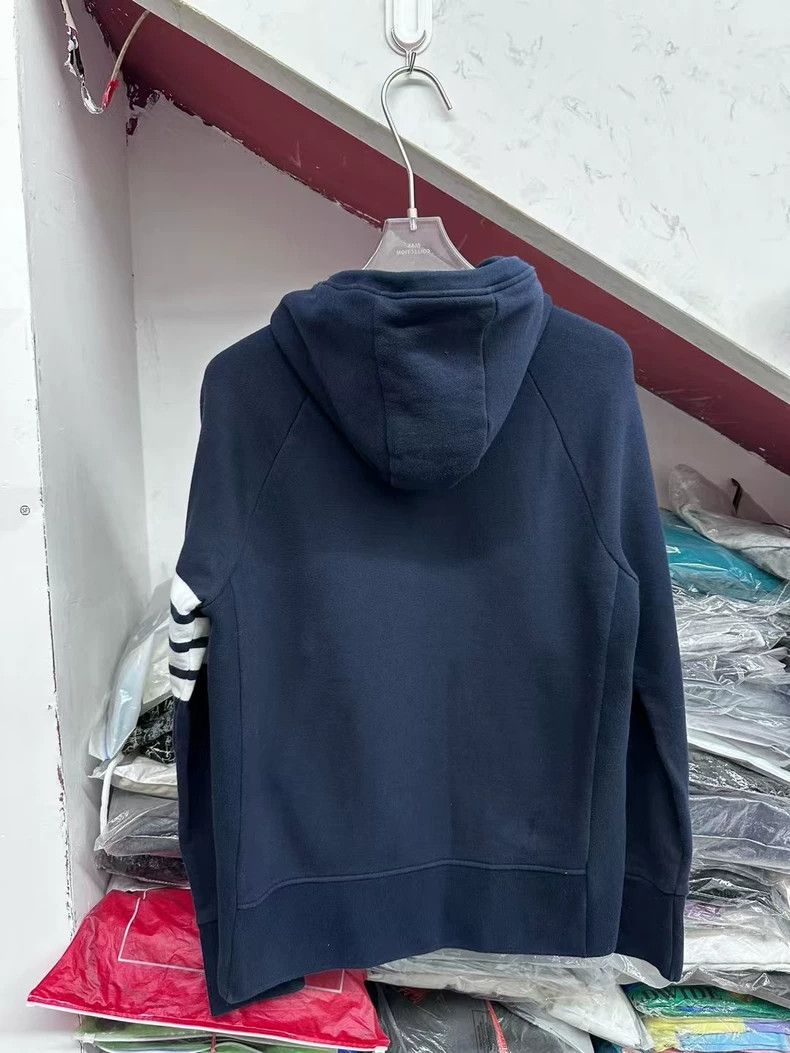 Thom Browne THOM BROWNE Navy Four Stripes Zip Jacket Hoodie 2502-Nextar Size US XL / EU 56 / 4 - 2 Thumbnail