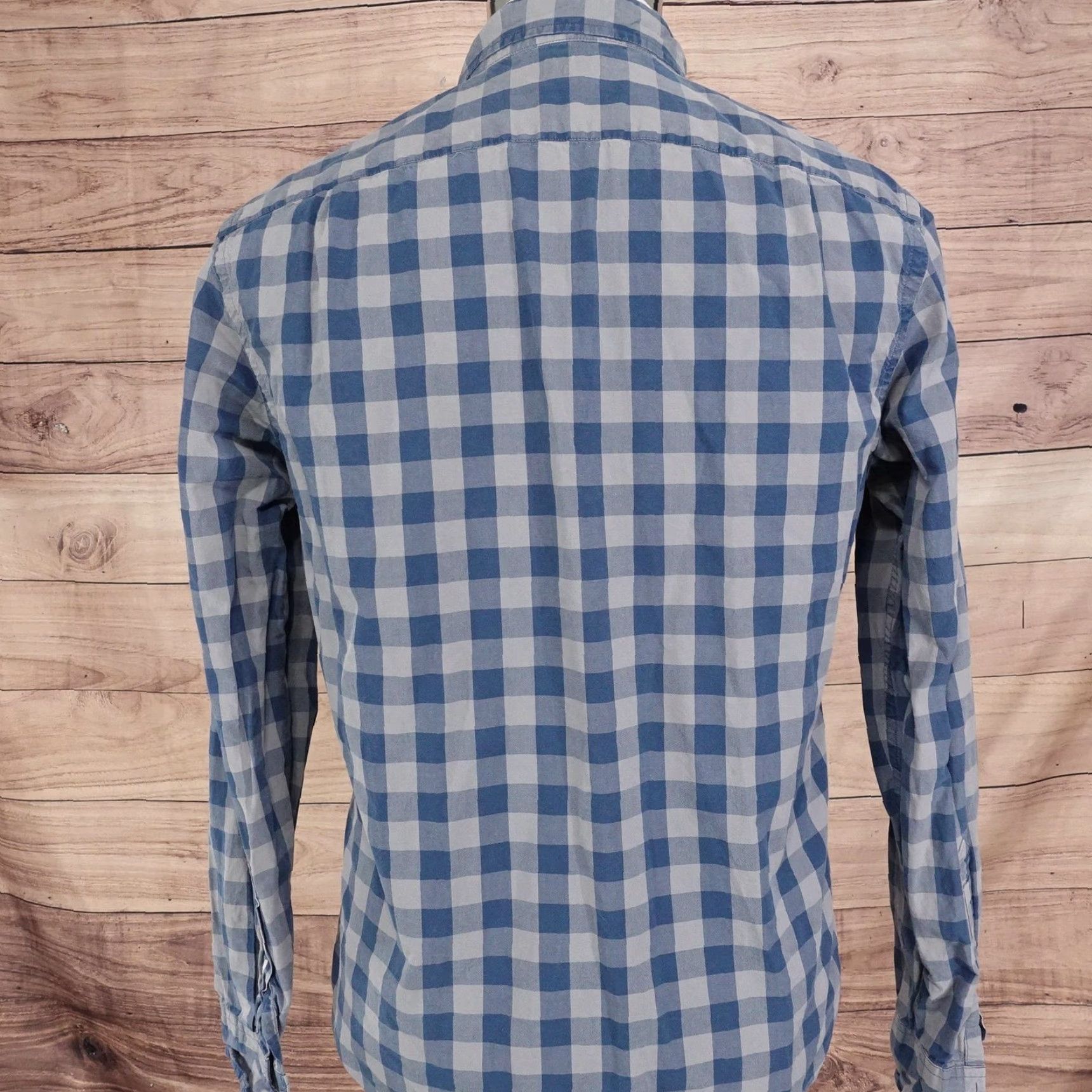 J.Crew VINTAGE J.CREW Shirt Mens Medium Blue Gray Gingham Slim Fit Button-Down Long Sleeve Size US M / EU 48-50 / 2 - 4 Thumbnail