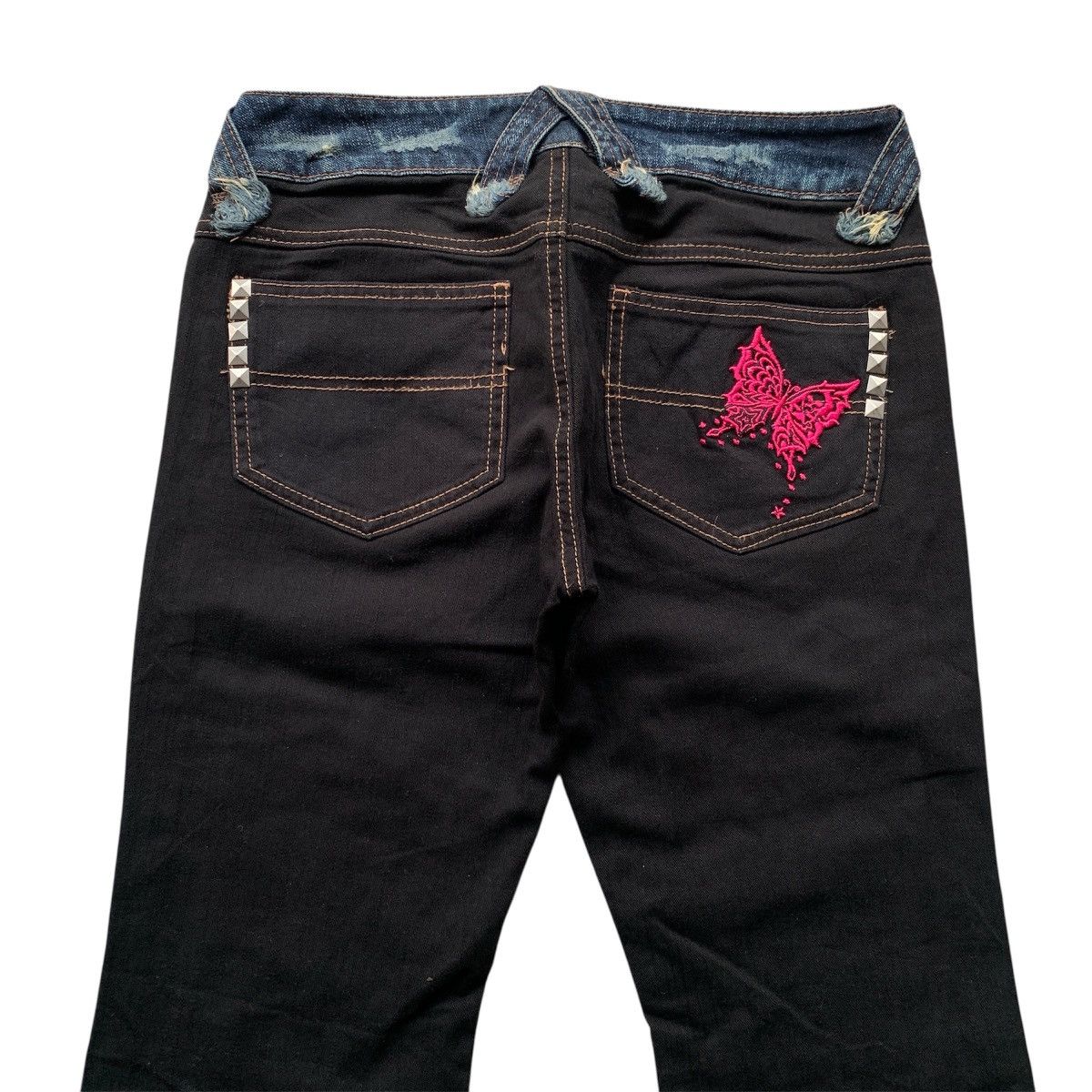 14th Addiction Algonquins Distressed Boro Ifsix LGB GOA Punk Flared Jeans Size US 29 - 12 Thumbnail