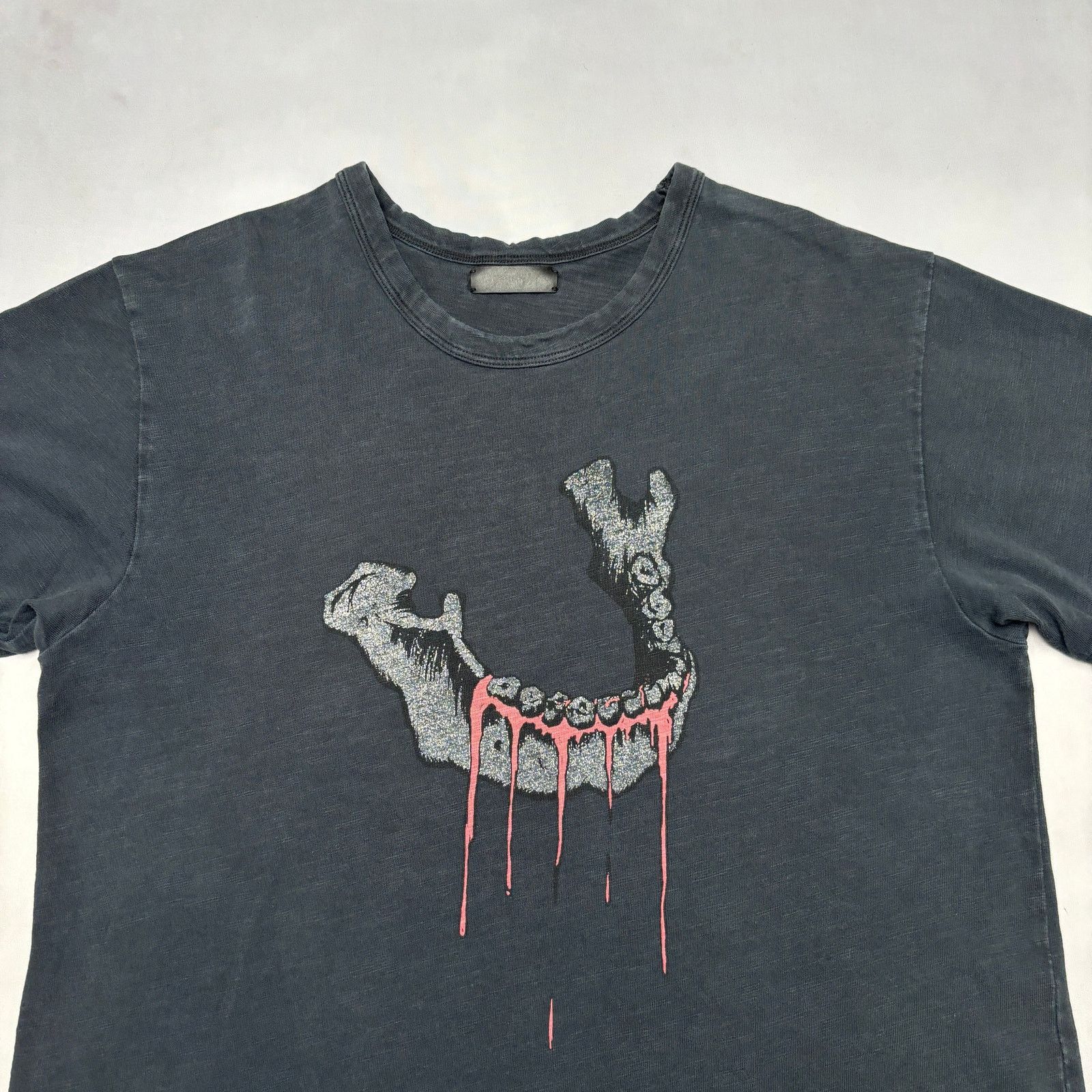 Amiri Amiri Black Jaw Print Distressed Cotton Tee Shirt Men's M Size US M / EU 48-50 / 2 - 2 Thumbnail