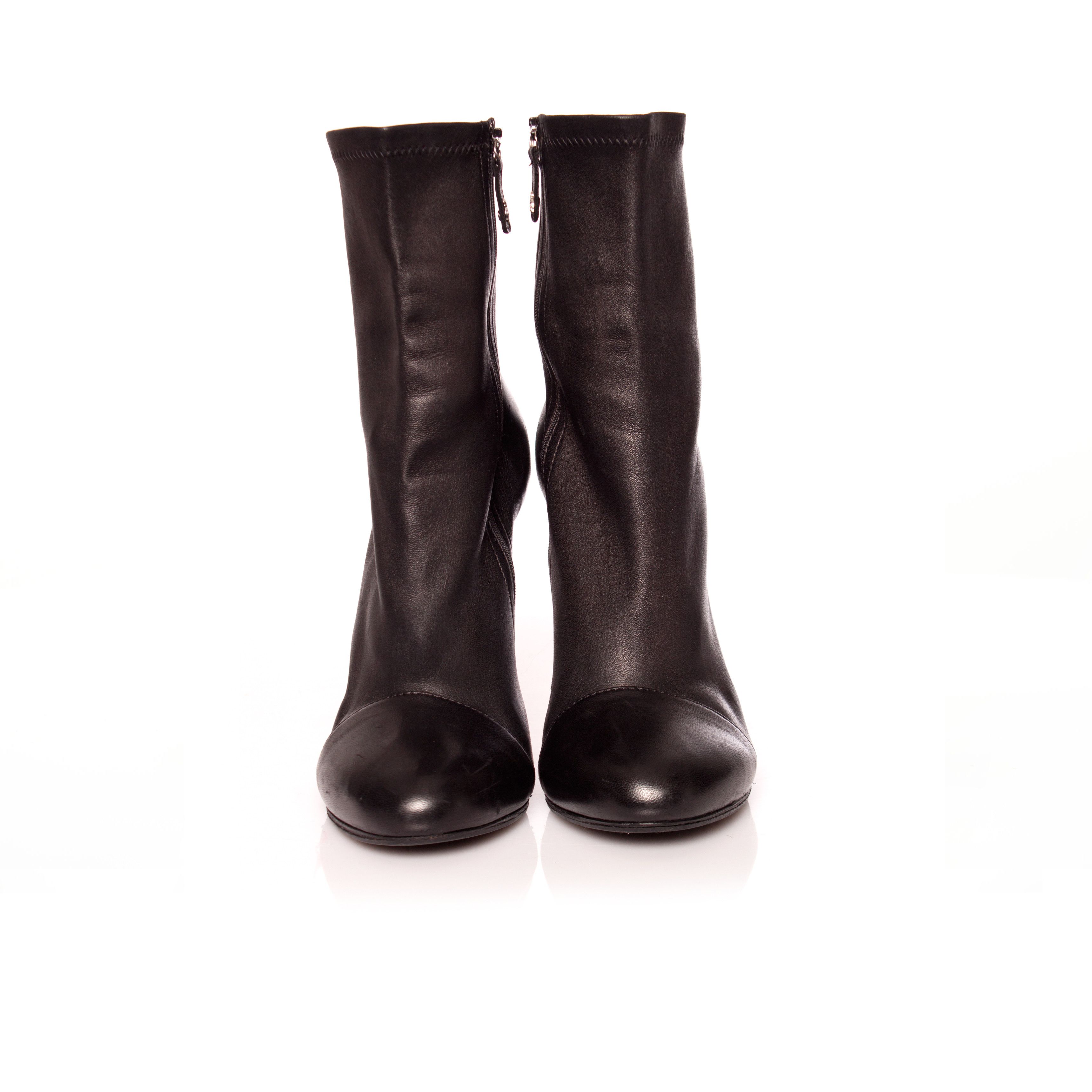 Dsquared2 Dsquared2, black soft stretch leather ankle boots. Size US 9 / IT 39 - 4 Thumbnail