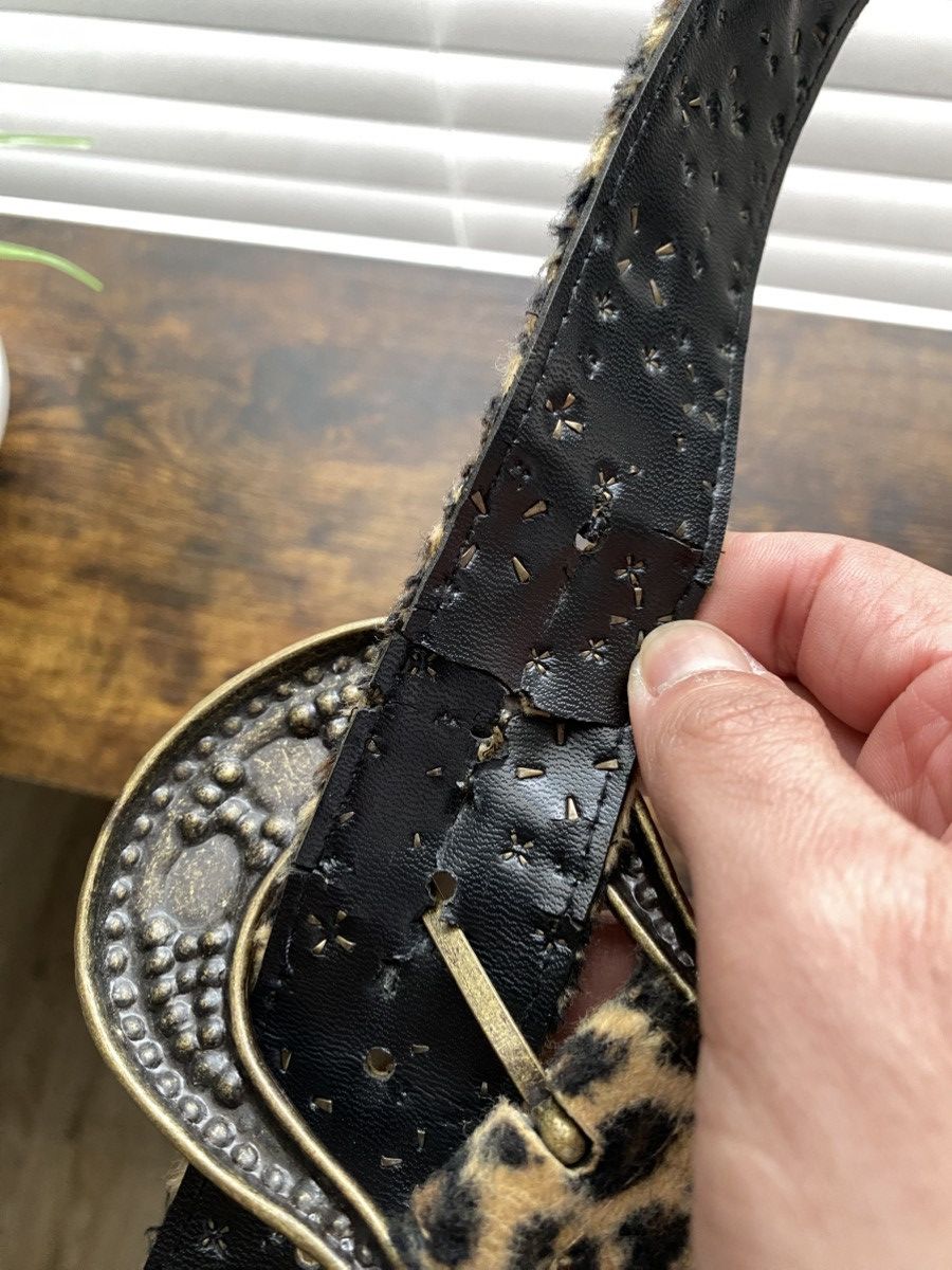 Other Y2K Black Leopard Crystal Studded Belt Size ONE SIZE - 7 Thumbnail