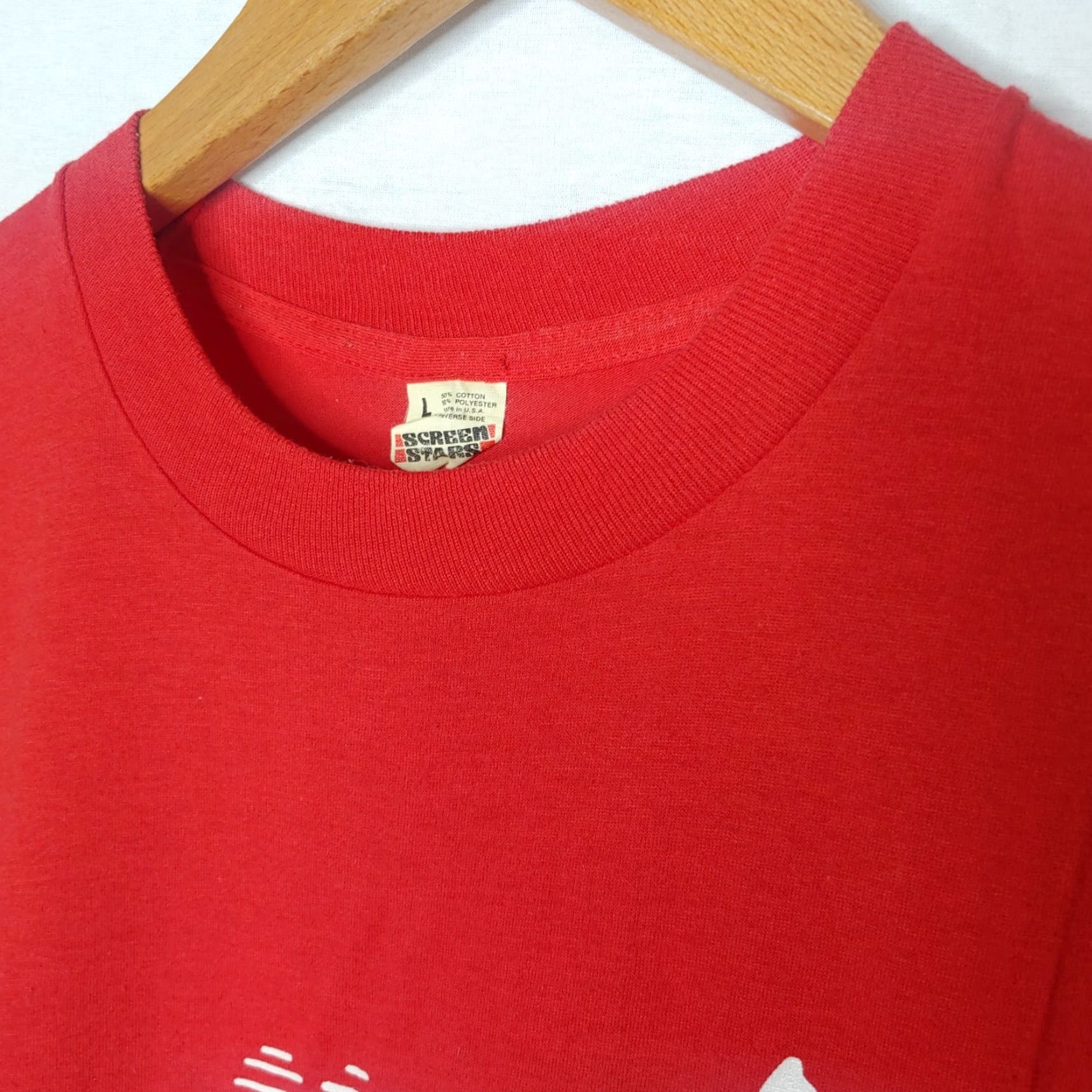 Vintage VINTAGE Screen Stars American Heart Association Shirt L Men Red Short Sleeve Crew Neck Cotton Blend 1980s Run Graphic Double-Sided Size US L / EU 52-54 / 3 - 8 Thumbnail