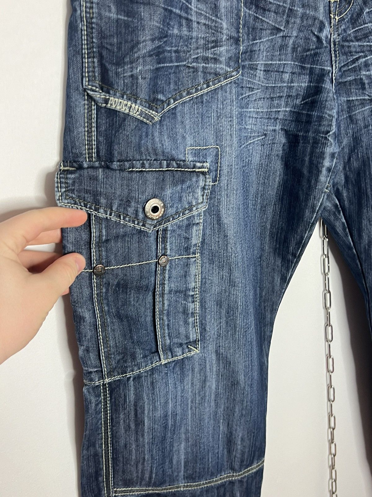 Other 🔥 Vintage 883 Police Crazy Multi Pocket Cargo Denim Jeans 🔥 Size US 36 / EU 52 - 6 Thumbnail