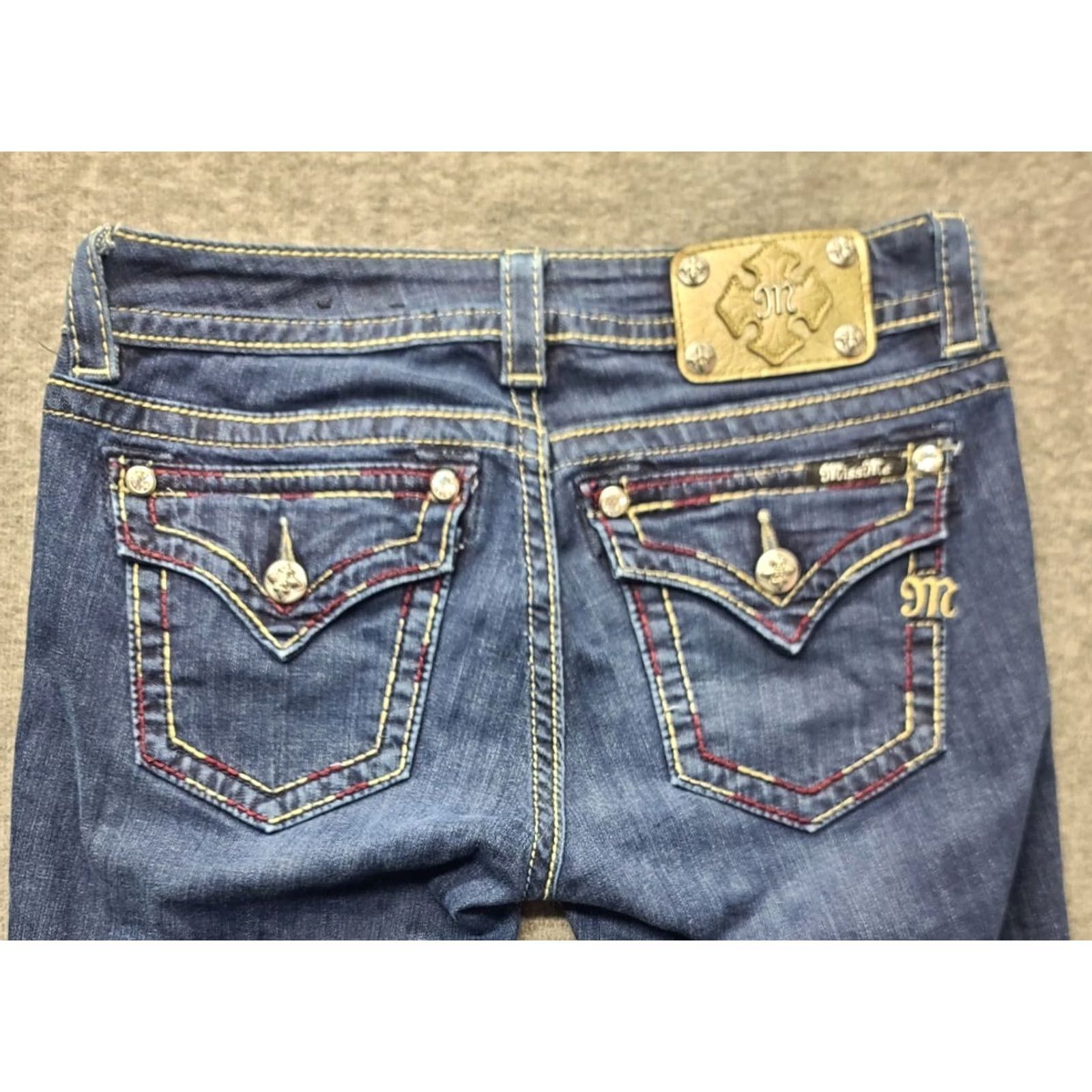 Miss Me Miss Me Jeans Womens 28x31 Skinny Low Rise Distressed Blue Denim 5-Pocket Y2K Country Rodeo Size 28" / US 6 / IT 42 - 2 Thumbnail