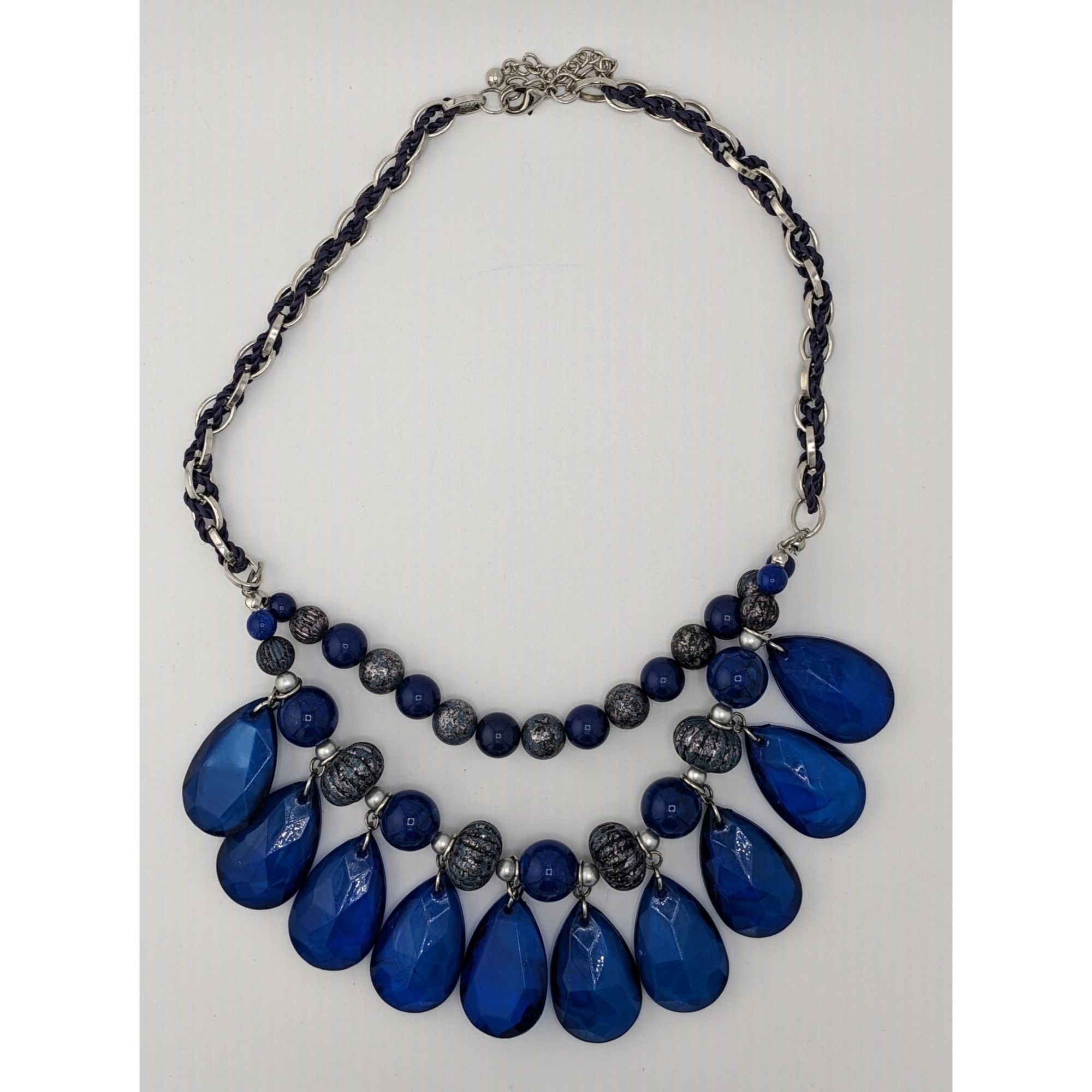 Other Y2K Chunky Glam Blue And Silver Tone Layered Beaded Necklace Size ONE SIZE - 4 Thumbnail