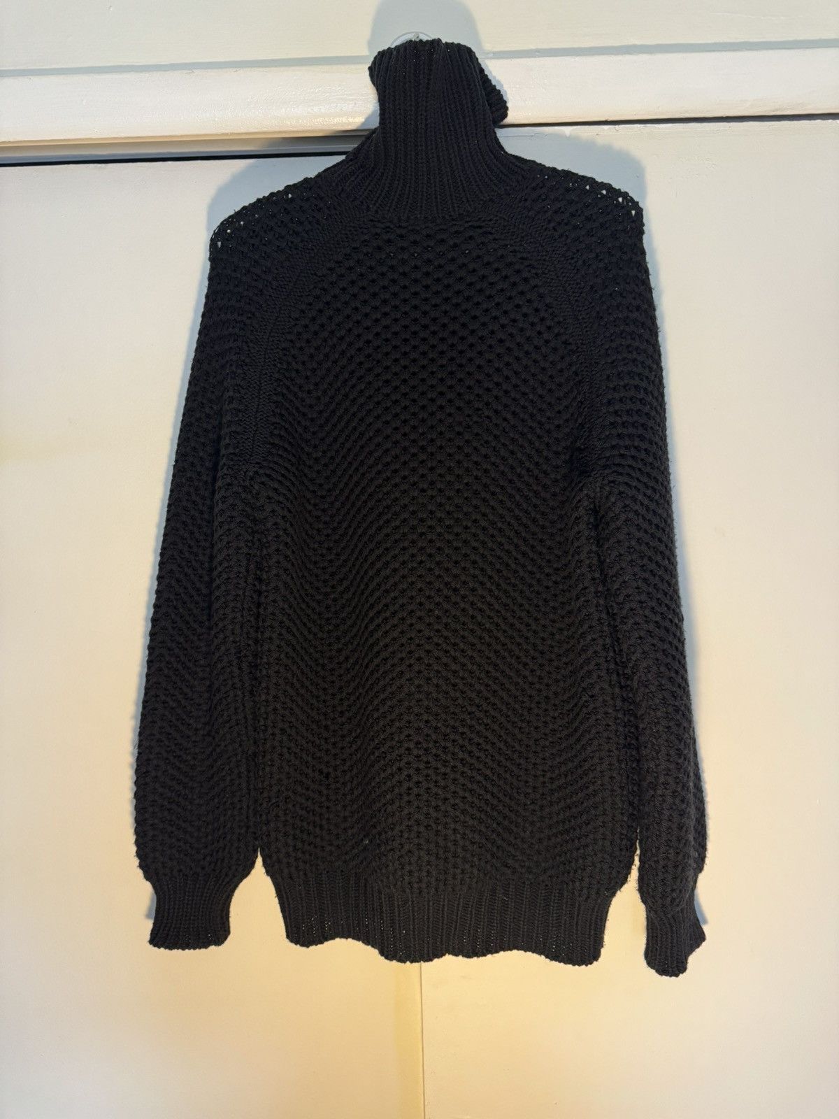 Ann Demeulemeester HUGO Wool Jumper black M/L Waffle-Knit Roll Neck RRP 850$ Size US M / EU 48-50 / 2 - 3 Thumbnail